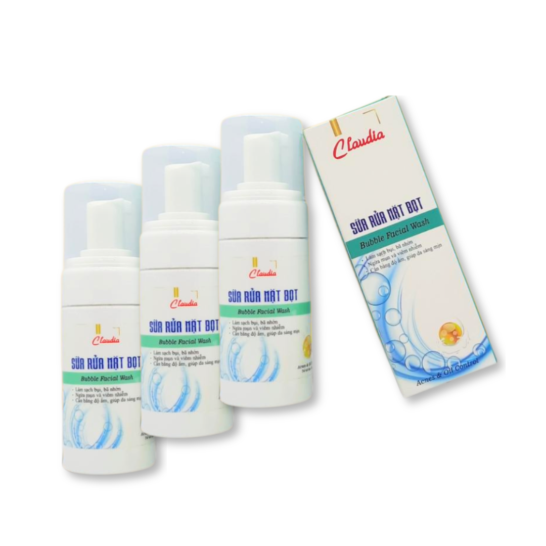 SỮA RỬA MẶT TẠO BỌT, ĐẦU CHẢI MỊN CLAUDIA