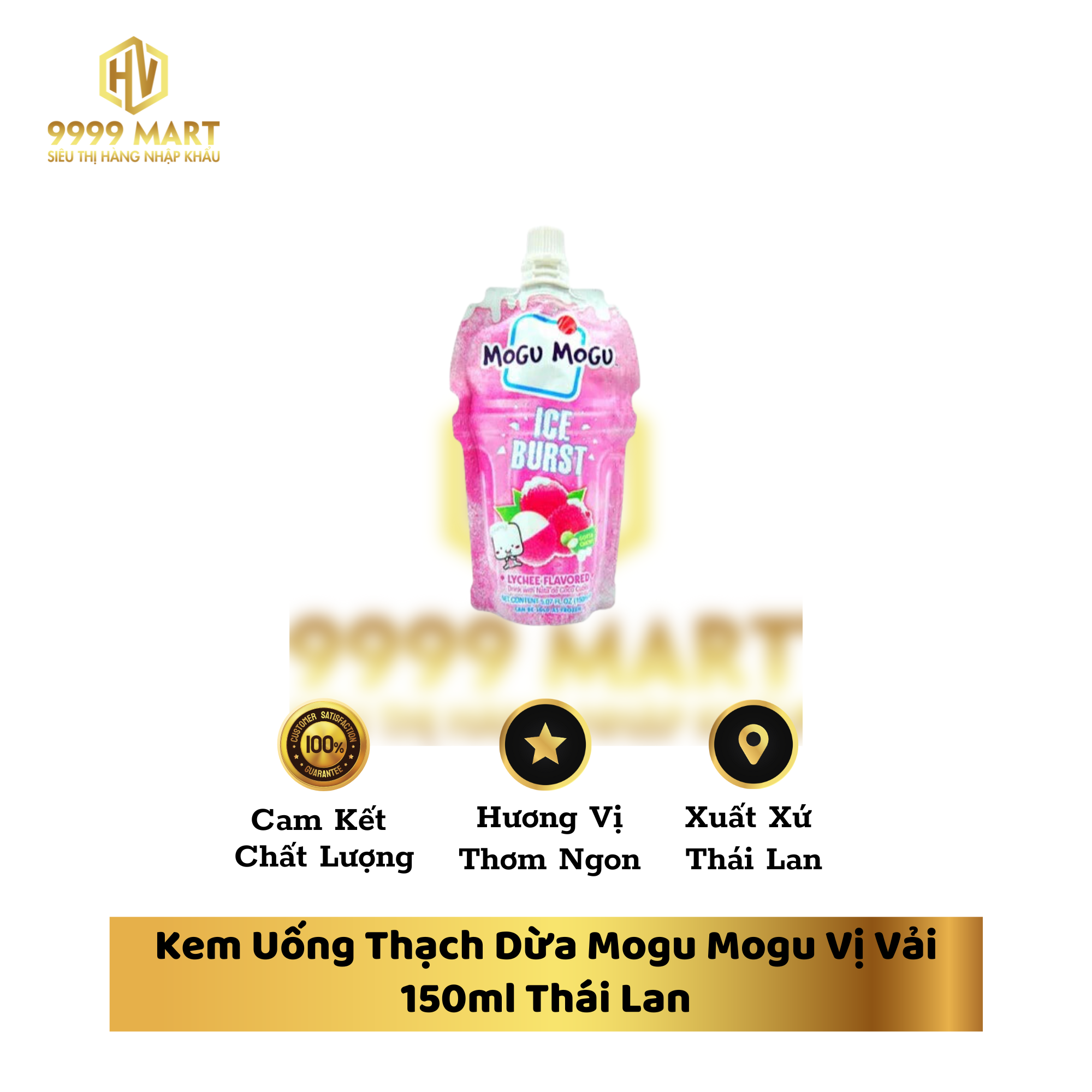 Kem Uống Thạch Dừa Mogu Mogu Vị Vải 150ml Thái Lan