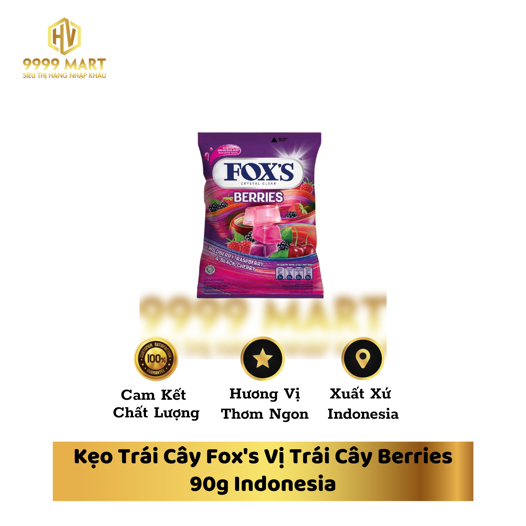 Kẹo Trái Cây Fox's Vị Trái Cây Berries 90g Indonesia