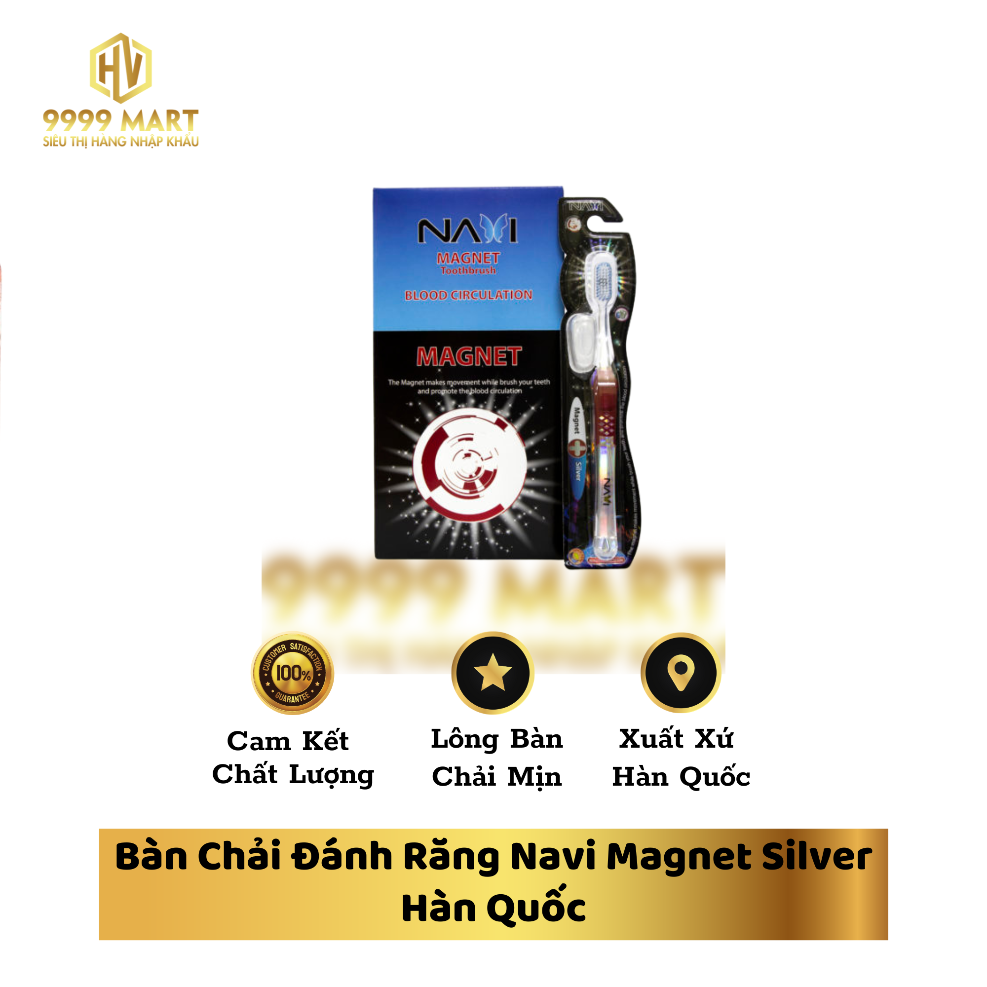 Bàn Chải Đánh Răng Navi Magnet Silver Hàn Quốc