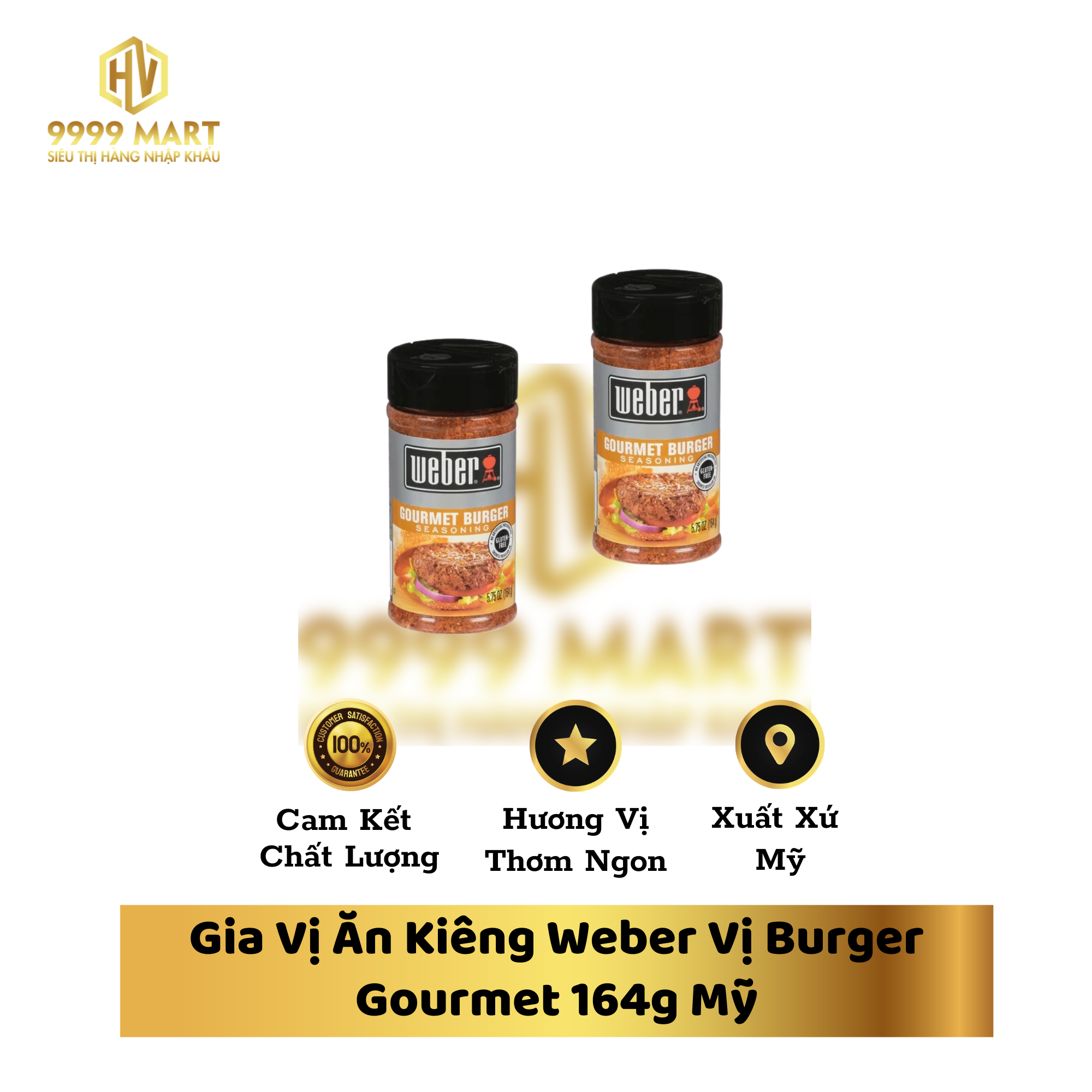 Gia Vị Ăn Kiêng Weber Vị Burger Gourmet 164g Mỹ