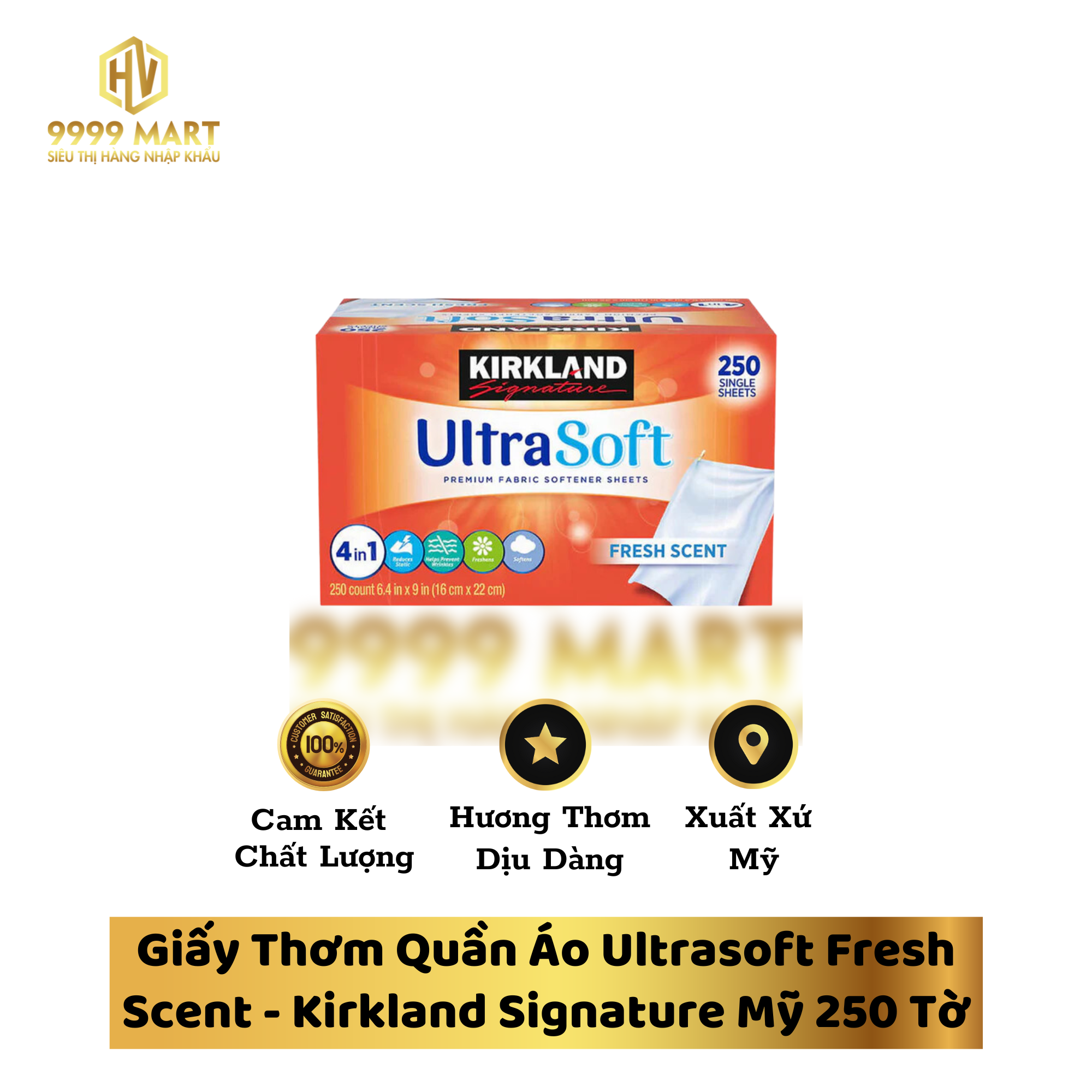 Giấy Thơm Quần Áo Ultrasoft Fresh Scent - Kirkland Signature Mỹ 250 Tờ