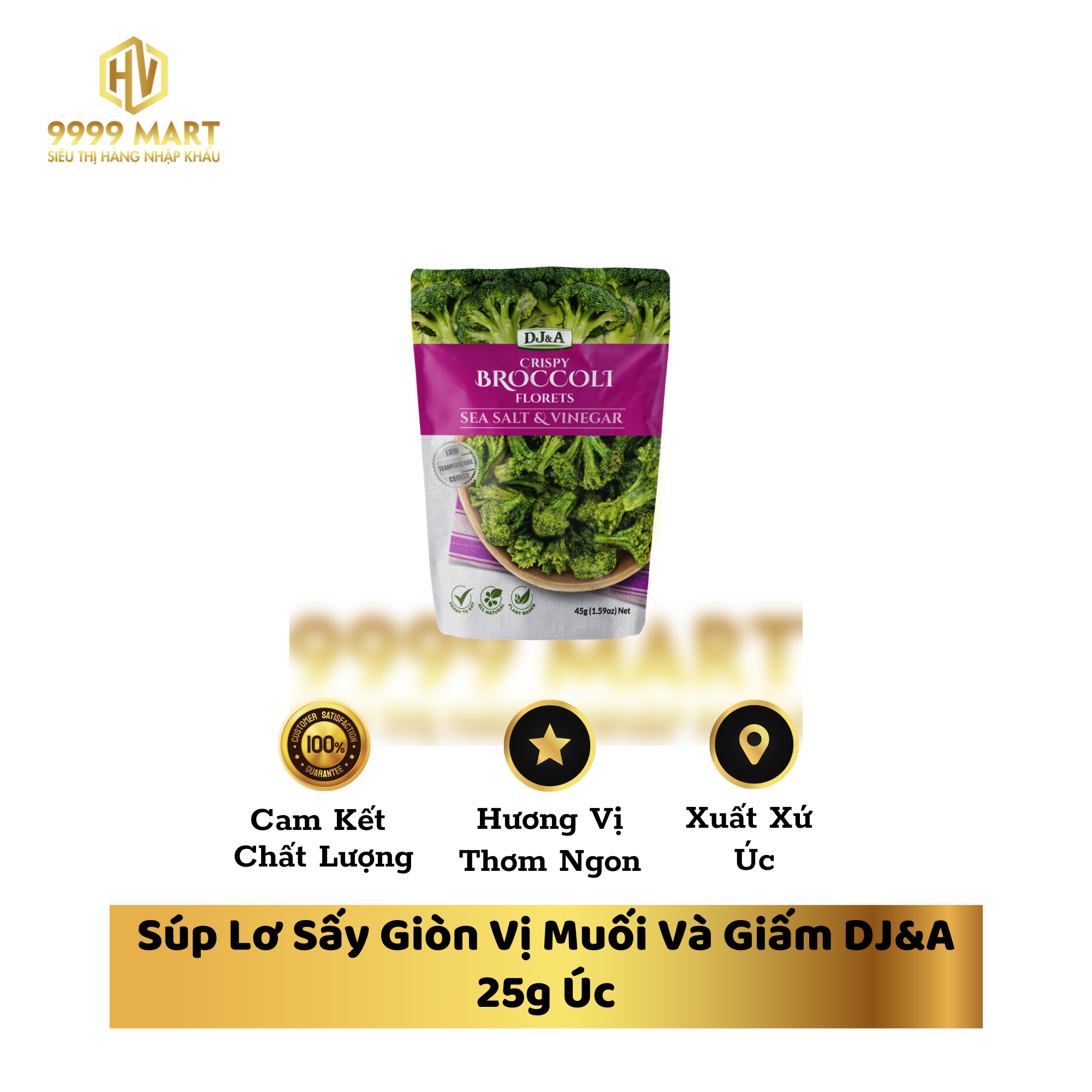 Súp Lơ Sấy Giòn Vị Muối Và Giấm DJ&A 25g Úc