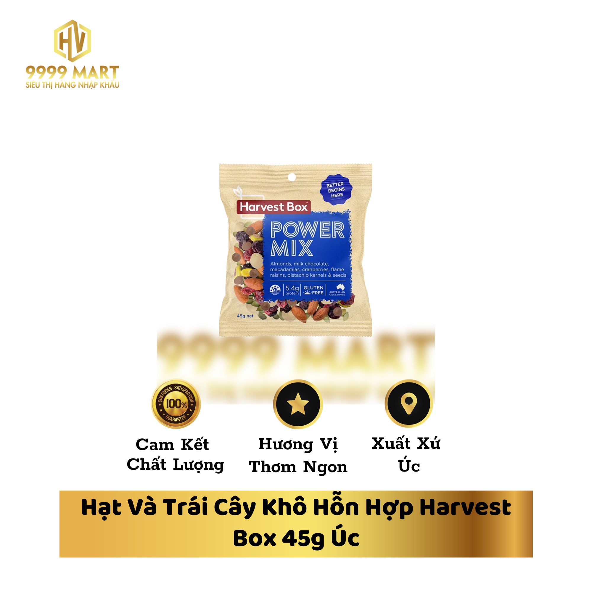 Hạt Và Trái Cây Khô Hỗn Hợp Harvest Box 45g Úc