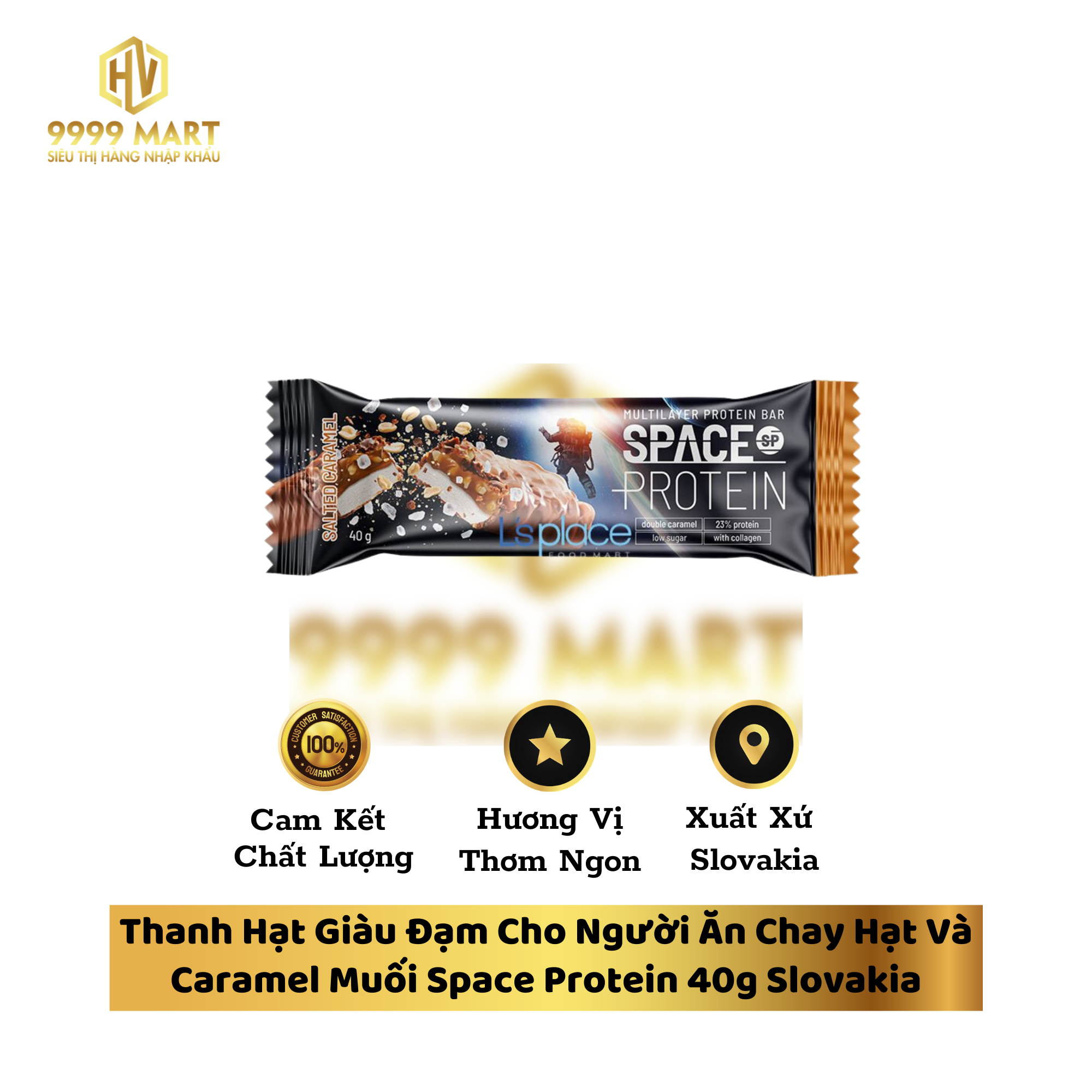 Thanh Hạt Giàu Đạm Cho Người Ăn Chay Hạt Và Caramel Muối Space Protein 40g Slovakia