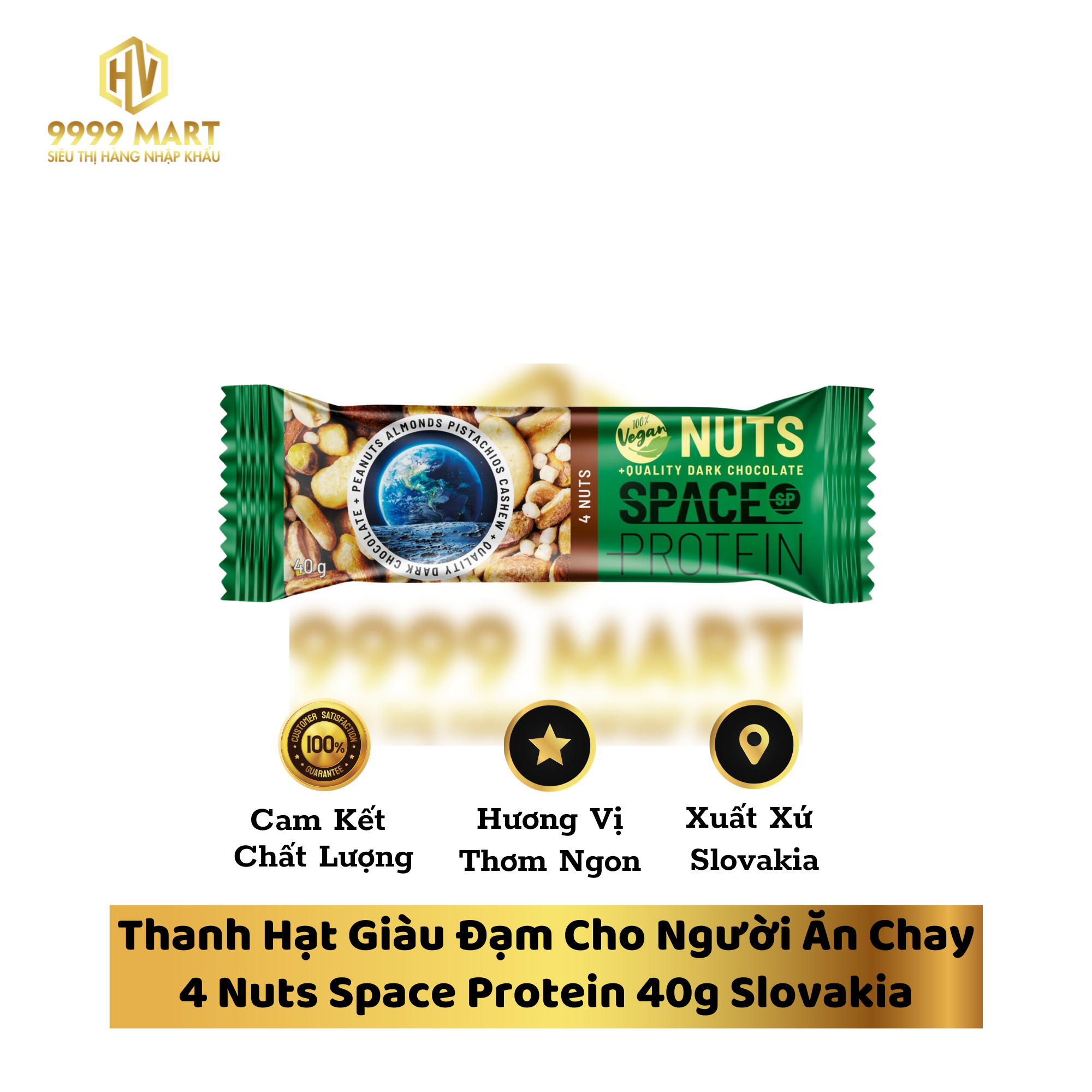 Thanh Hạt Giàu Đạm Cho Người Ăn Chay 4 Nuts Space Protein 40g Slovakia