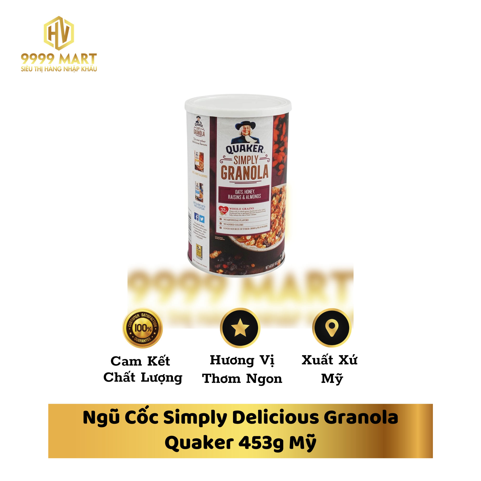 Ngũ Cốc Simply Delicious Granola Quaker 453g Mỹ