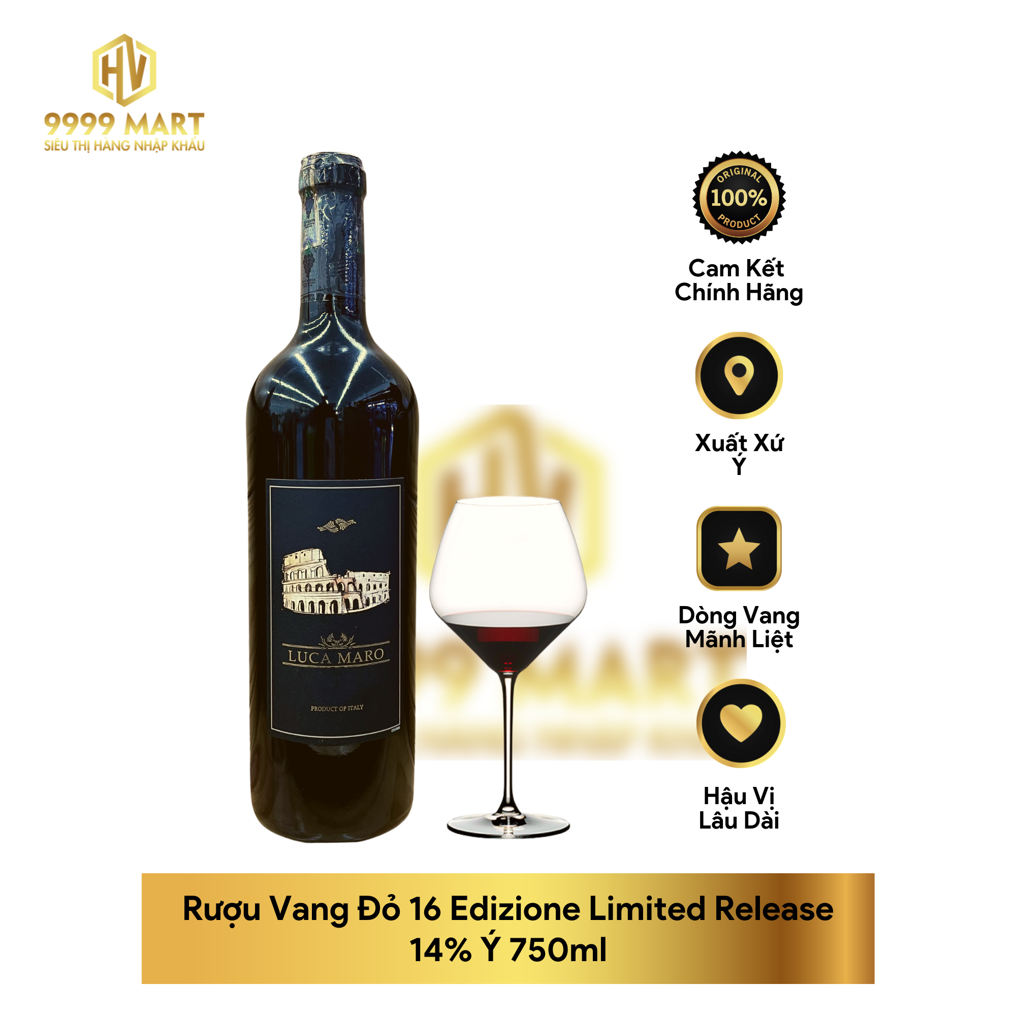 Rượu Vang Đỏ Luca Maro 14% Ý 750ml