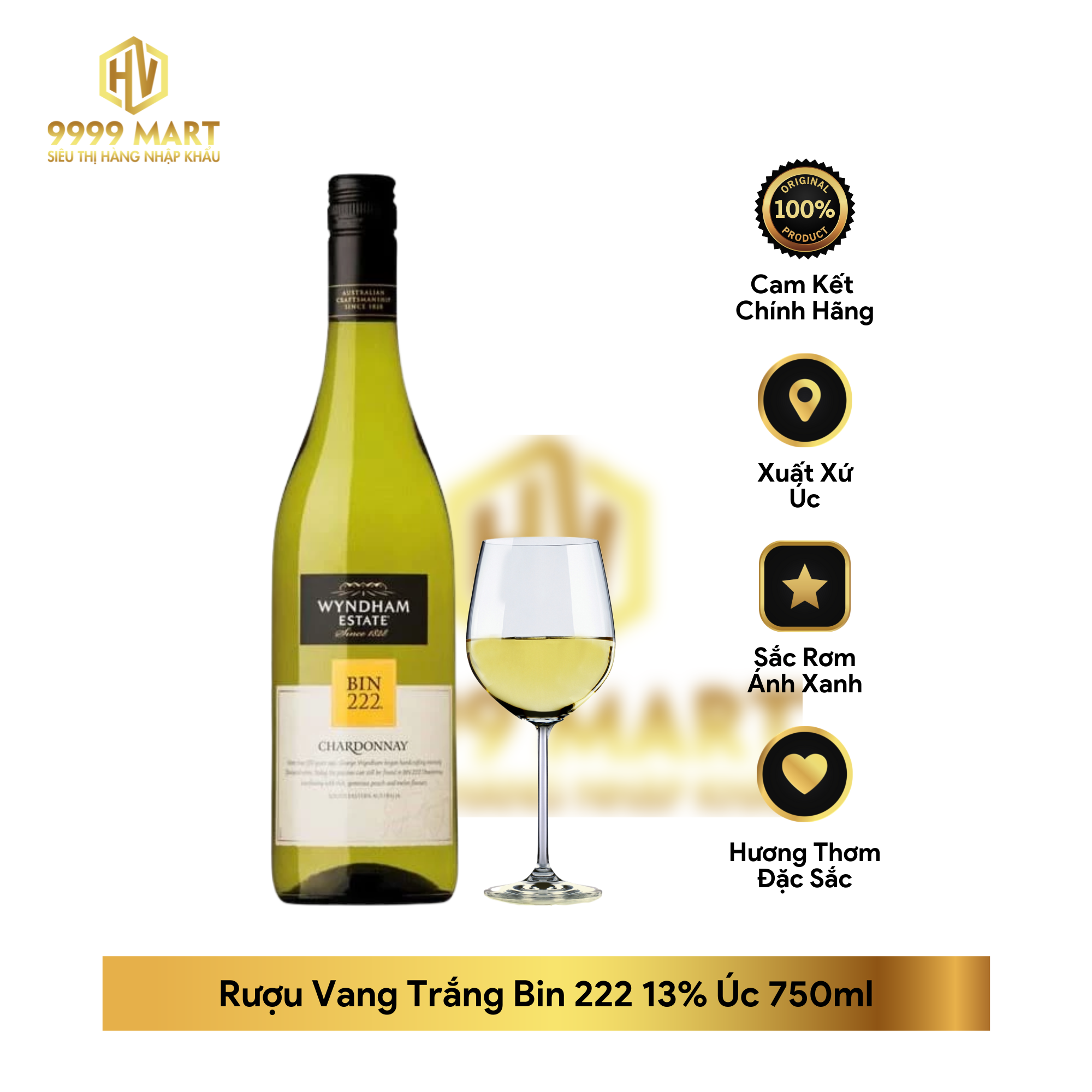 Rượu Vang Trắng Bin 222 13% Úc 750ml