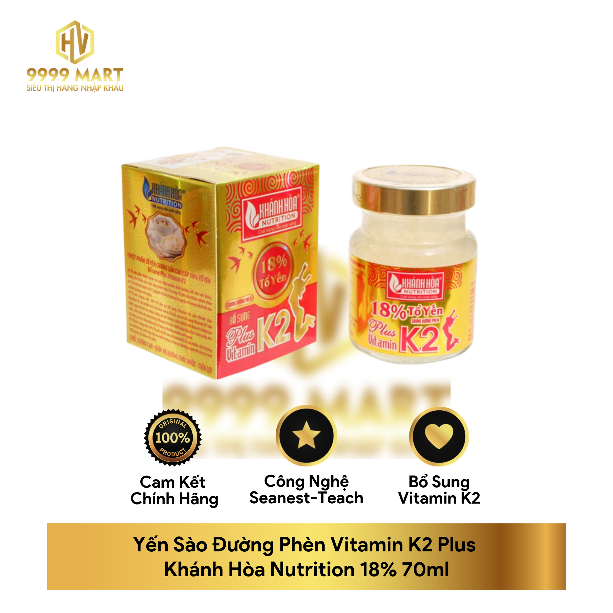 Yến Sào Đường Phèn Vitamin K2 Plus Khánh Hòa Nutrition 18% 70ml