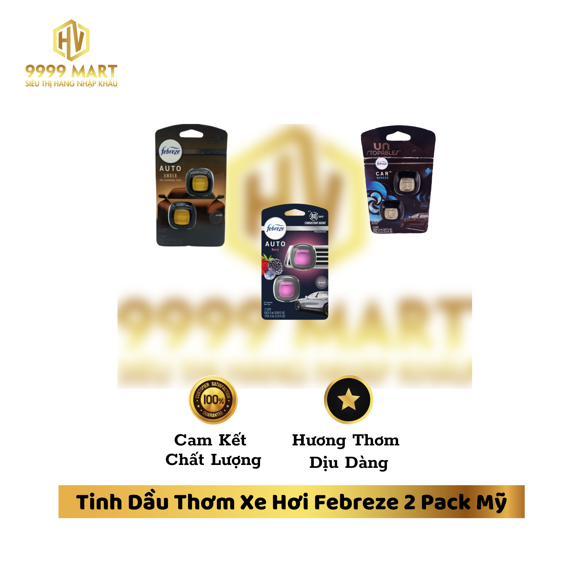 Tinh Dầu Thơm Xe Hơi Febreze 2 Pack Mỹ
