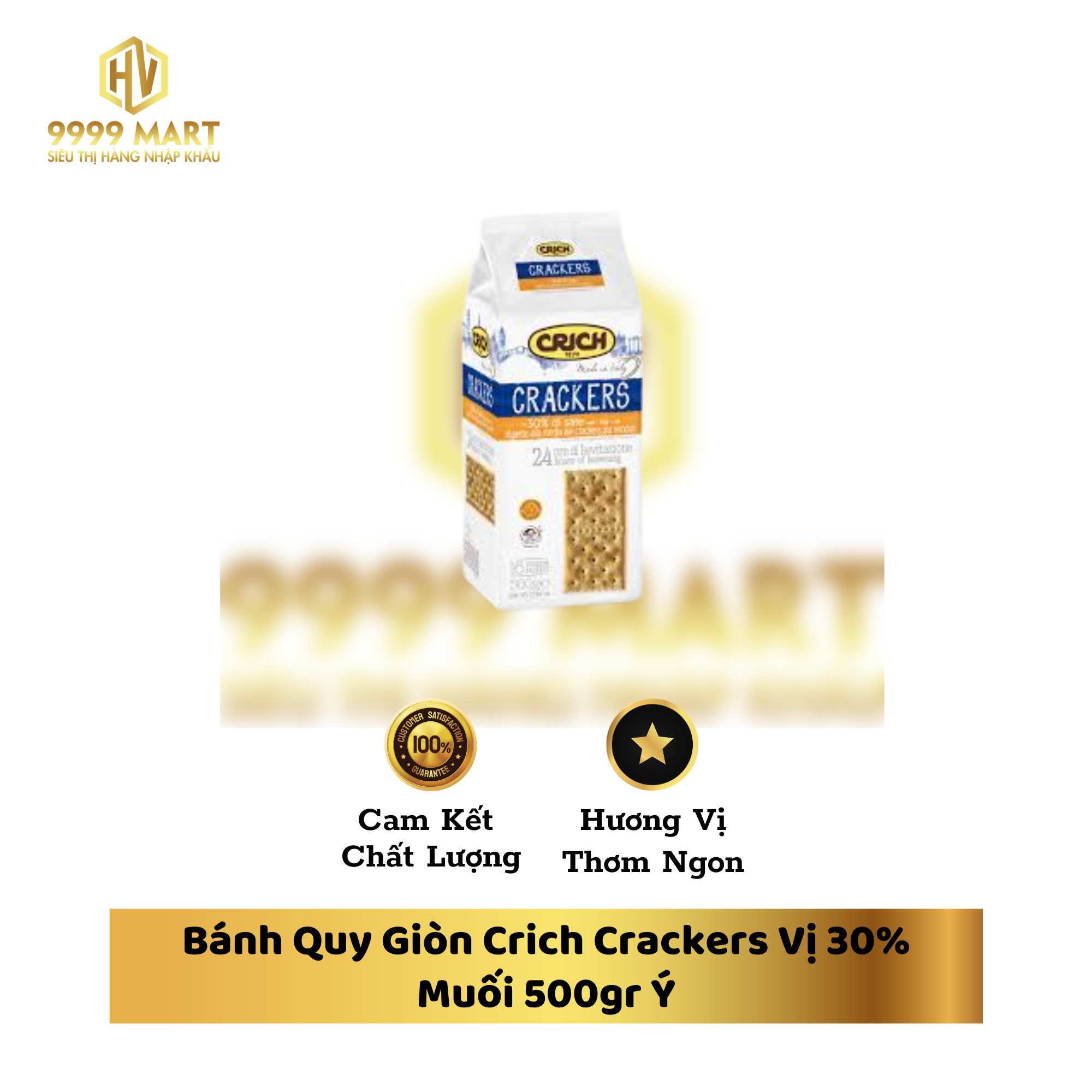 Bánh Quy Giòn Crich Crackers Vị 30% Muối 500gr Ý