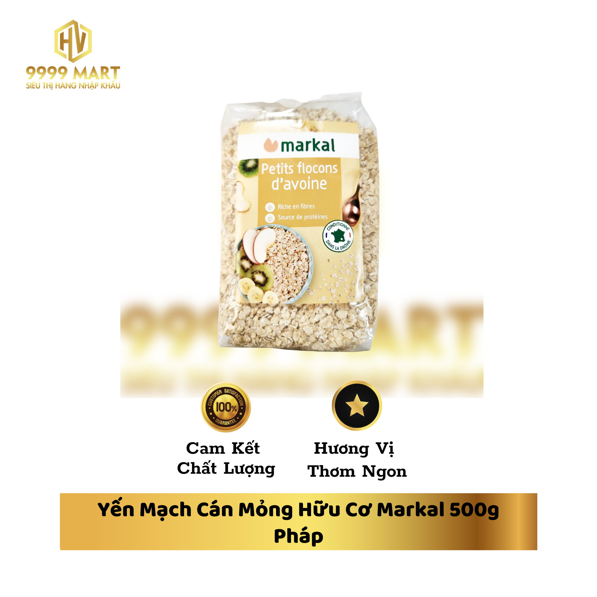 Yến Mạch Cán Mỏng Hữu Cơ Markal 500g Pháp