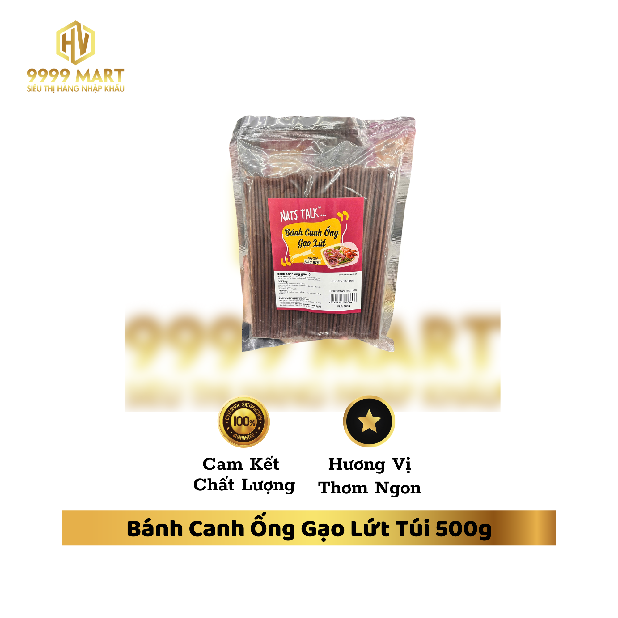 Bánh Canh Ống Gạo Lứt Túi 500g