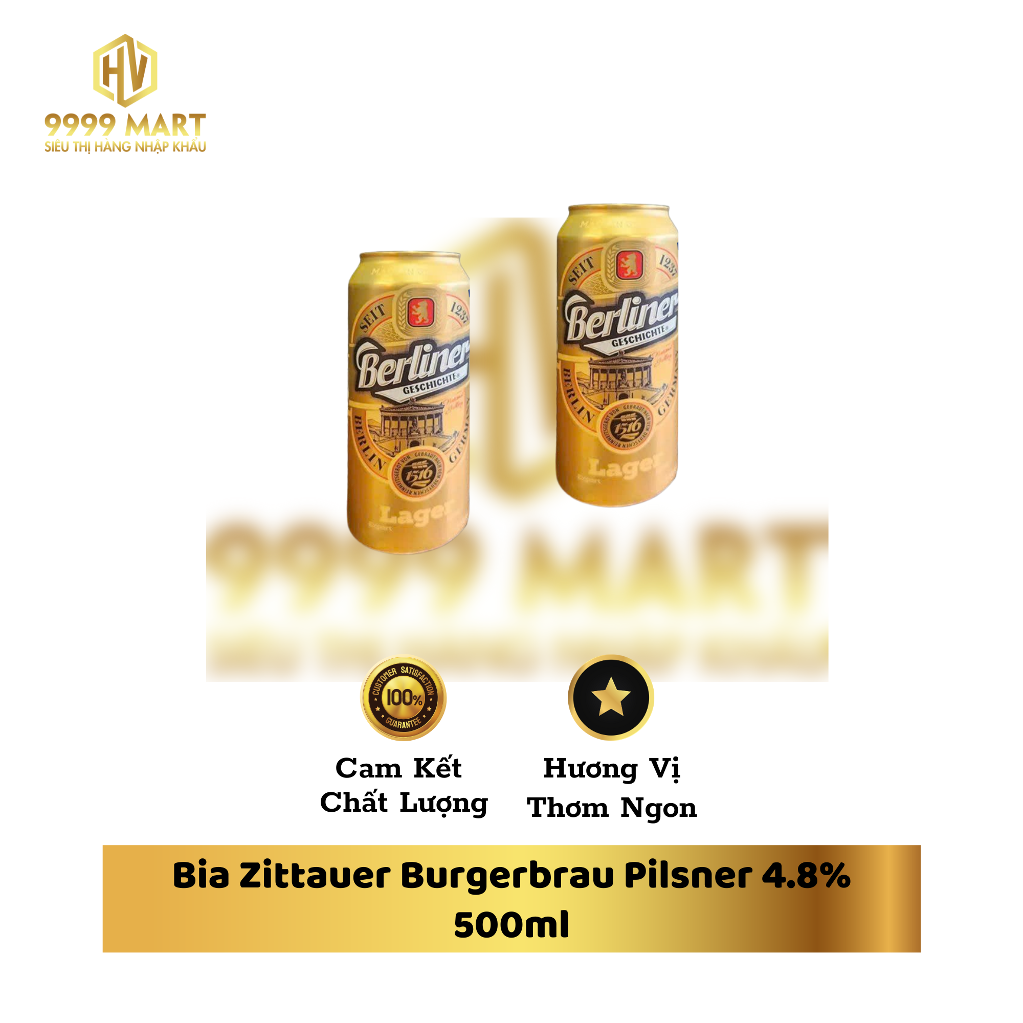 Bia Zittauer Burgerbrau Pilsner 4.8% 500ml