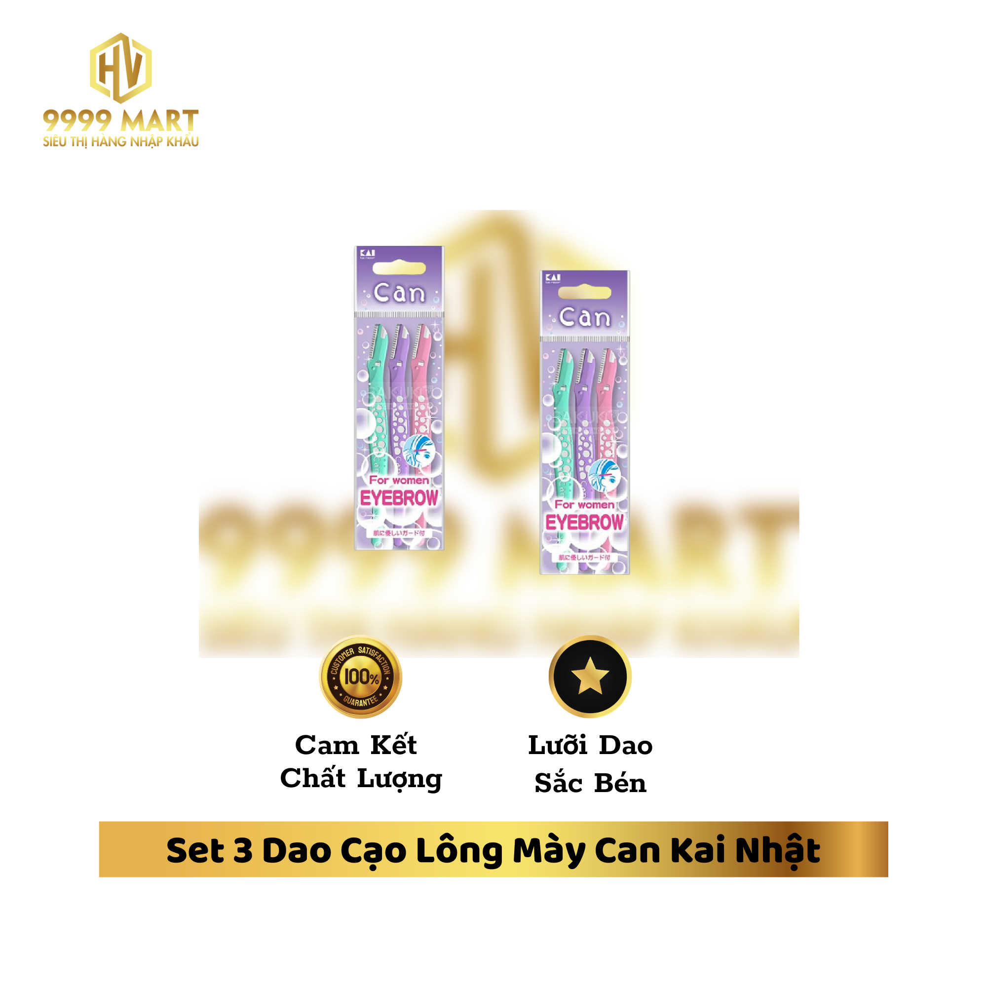Set 3 Dao Cạo Lông Mày Can Kai Nhật