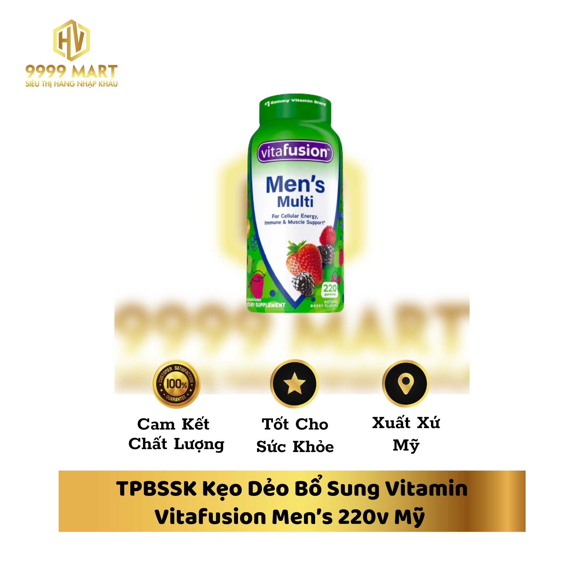 TPBSSK Kẹo Dẻo Bổ Sung Vitamin Vitafusion Men 220v Mỹ