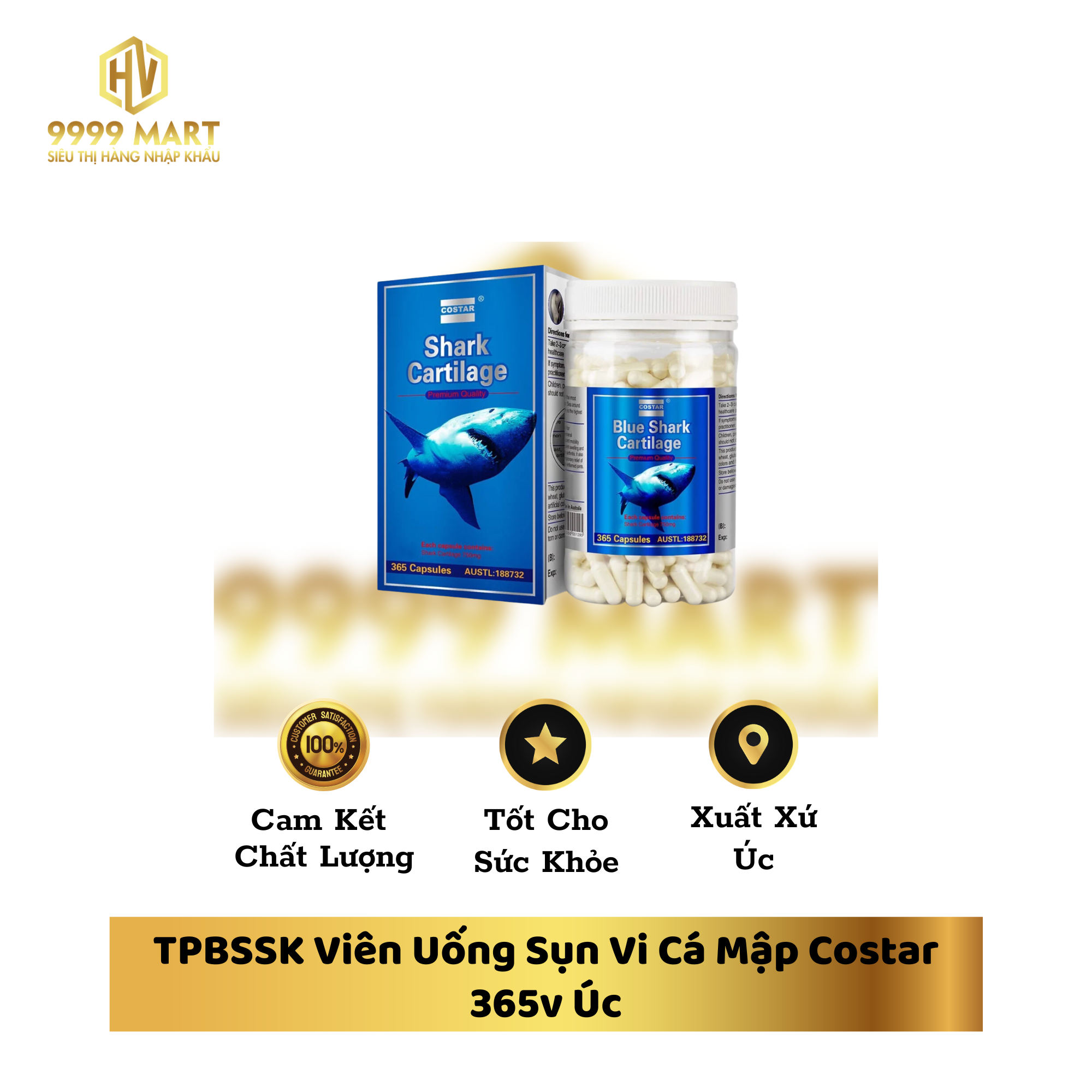 TPBSSK Viên Uống Sụn Vi Cá Mập Costar 365v Úc