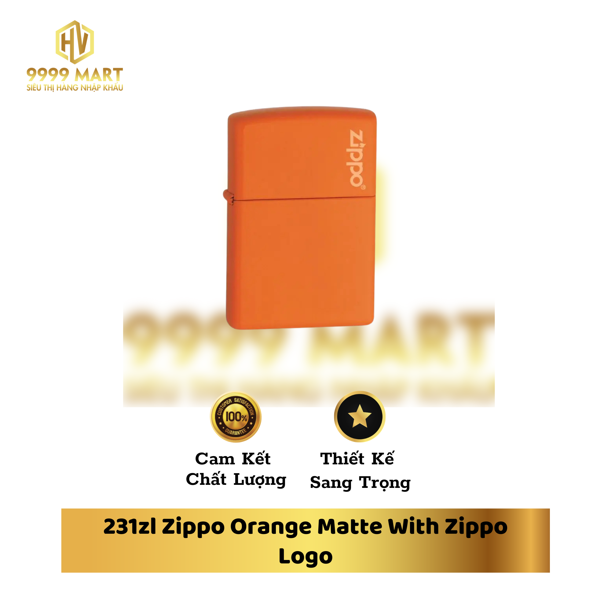 231zl Zippo Orange Matte With Zippo Logo