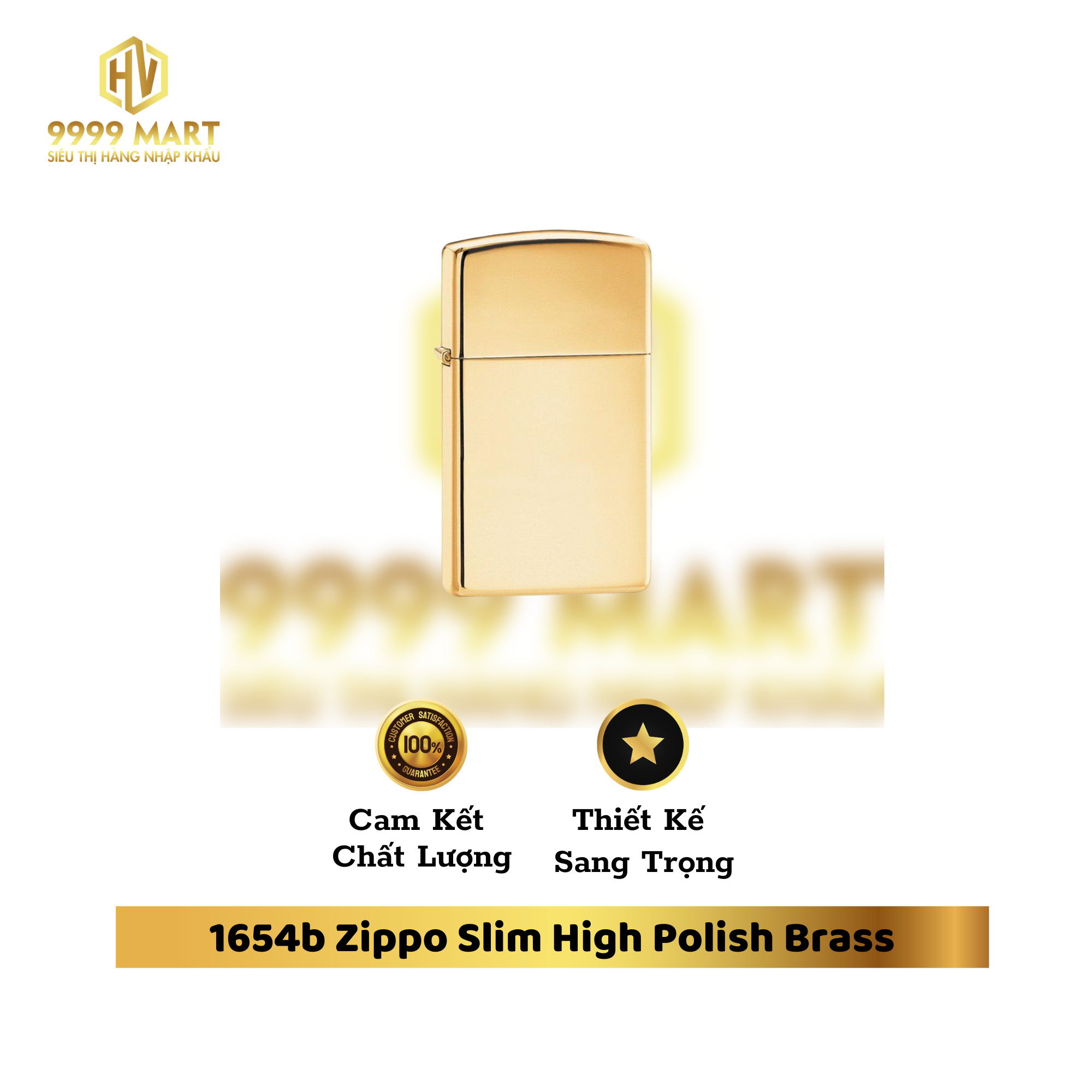 1654b Zippo Slim High Polish Brass