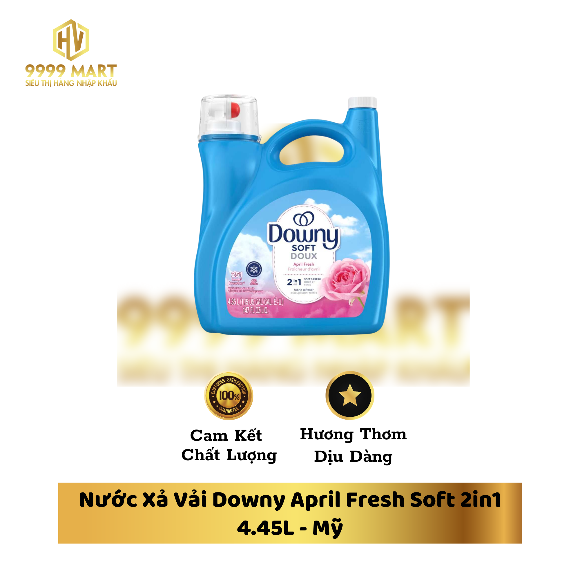 Nước Xả Vải Downy April Fresh Soft 2in1 4.45L - Mỹ