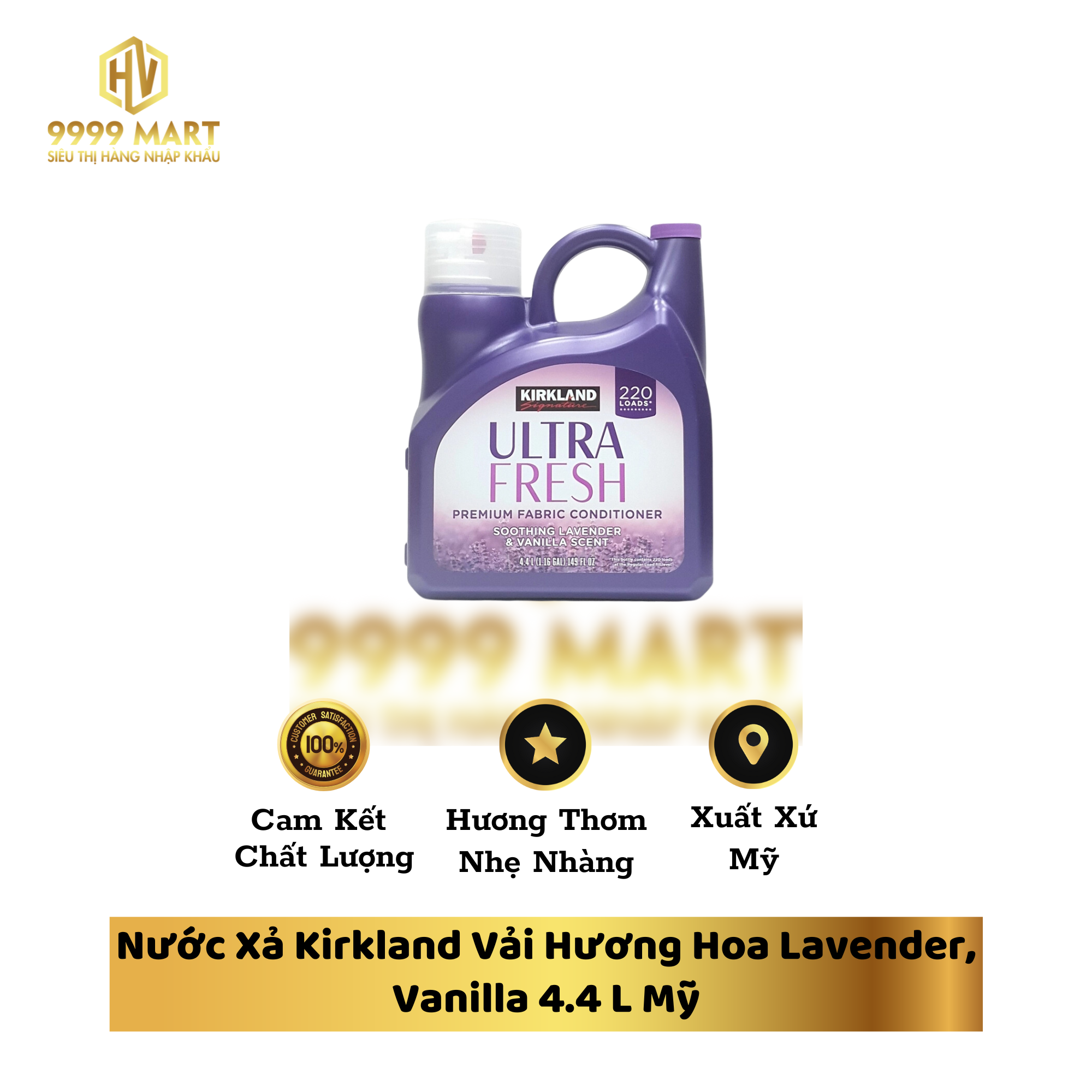 Nước Xả Kirkland Vải Hương Hoa Lavender, Vanilla 4.4 L Mỹ