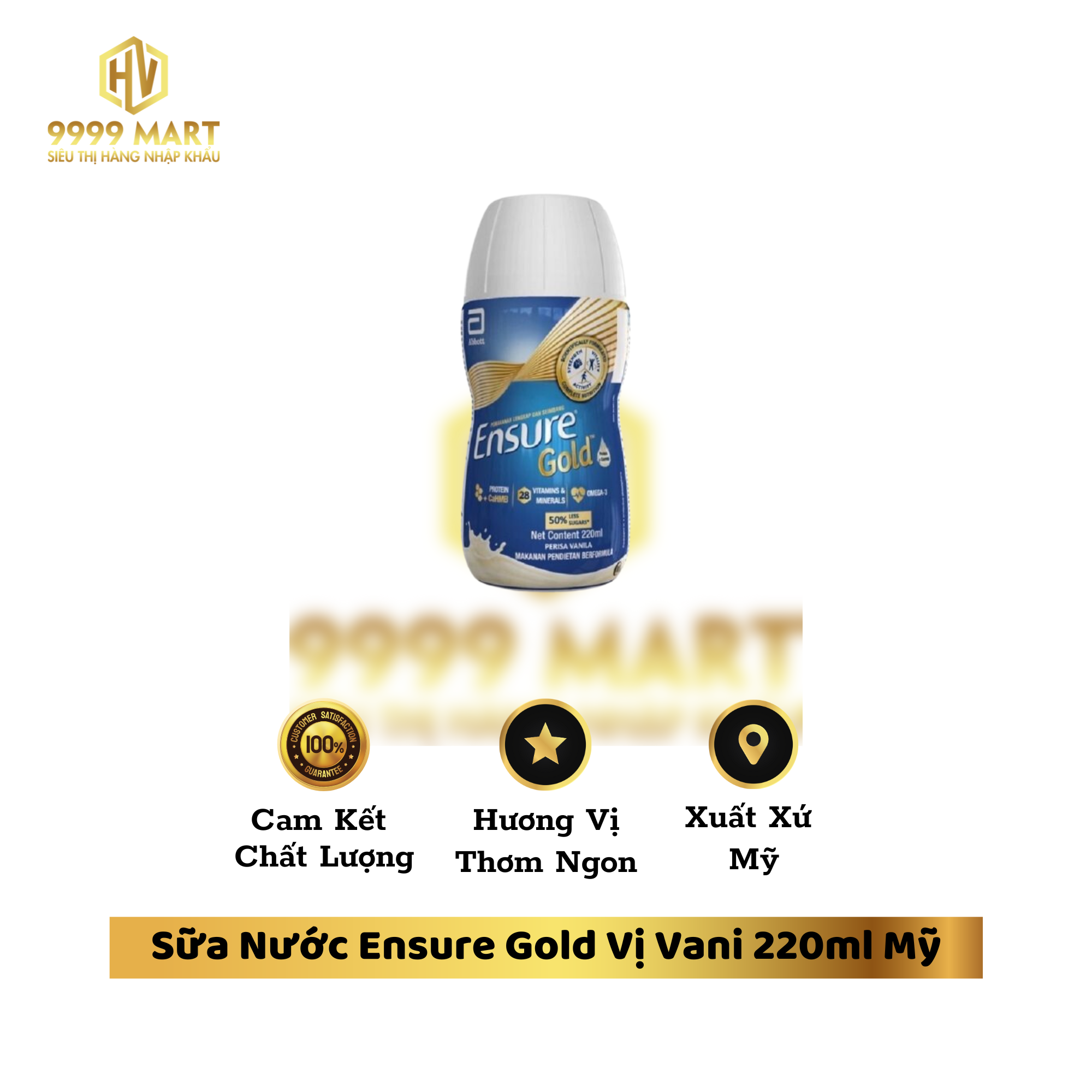 Sữa Nước Ensure Gold Vị Vani 220ml Mỹ