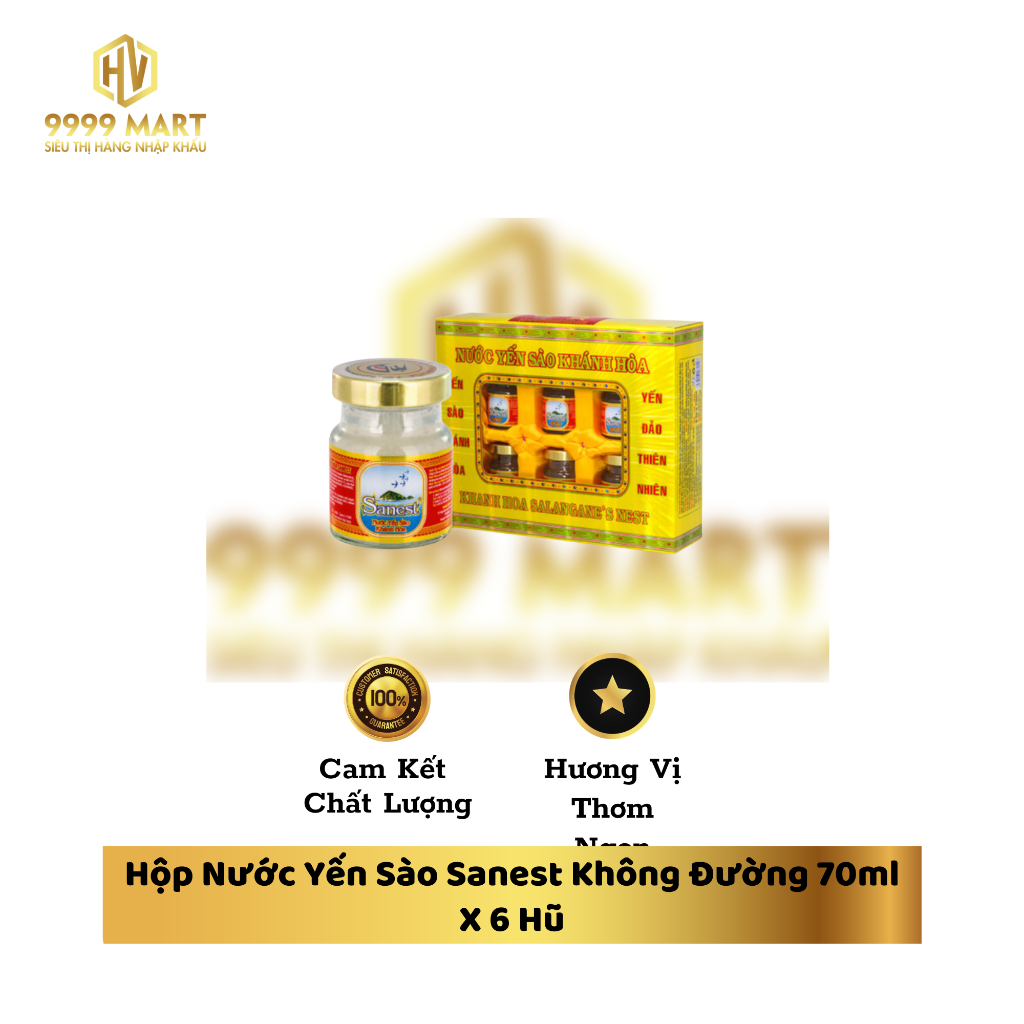 Hộp Nước Yến Sào Sanest Không Đường 70ml X 6 Hũ