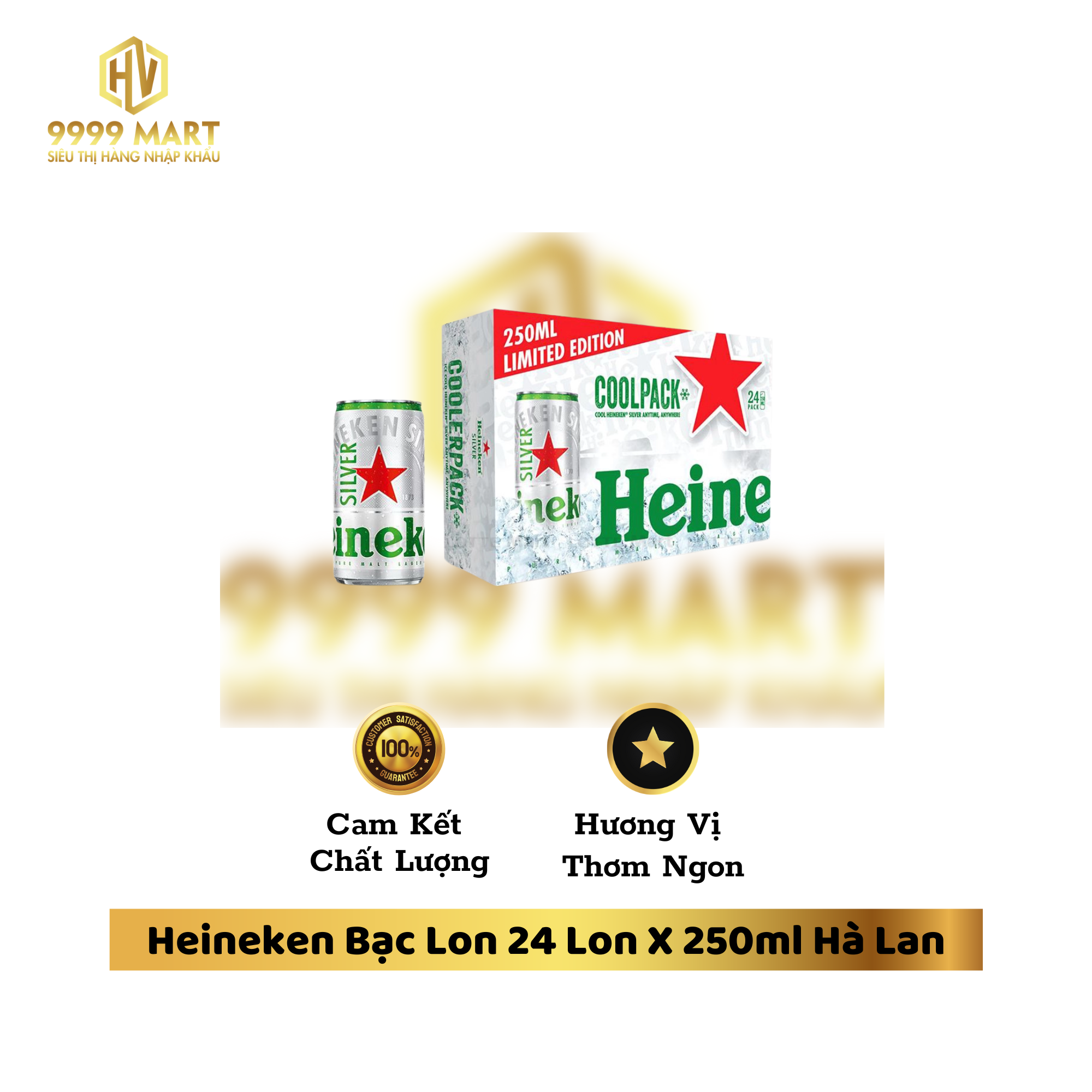Heineken Bạc Lon 24 Lon X 250ml Hà Lan