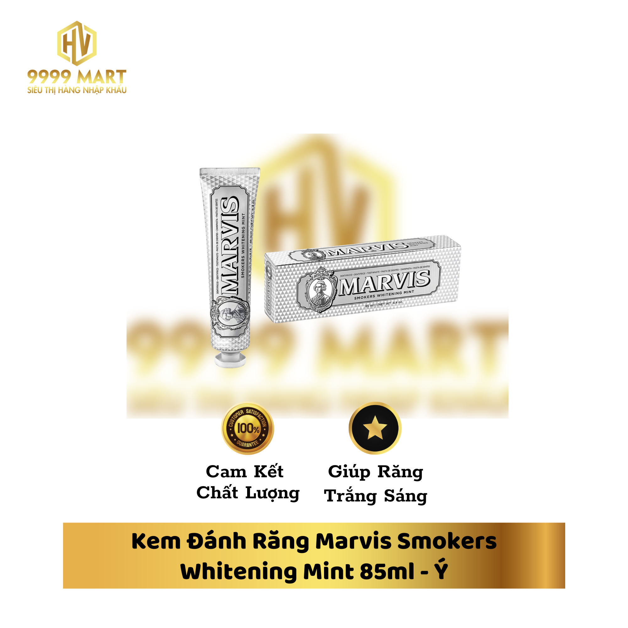 Kem Đánh Răng Marvis Smokers Whitening Mint 85ml Ý