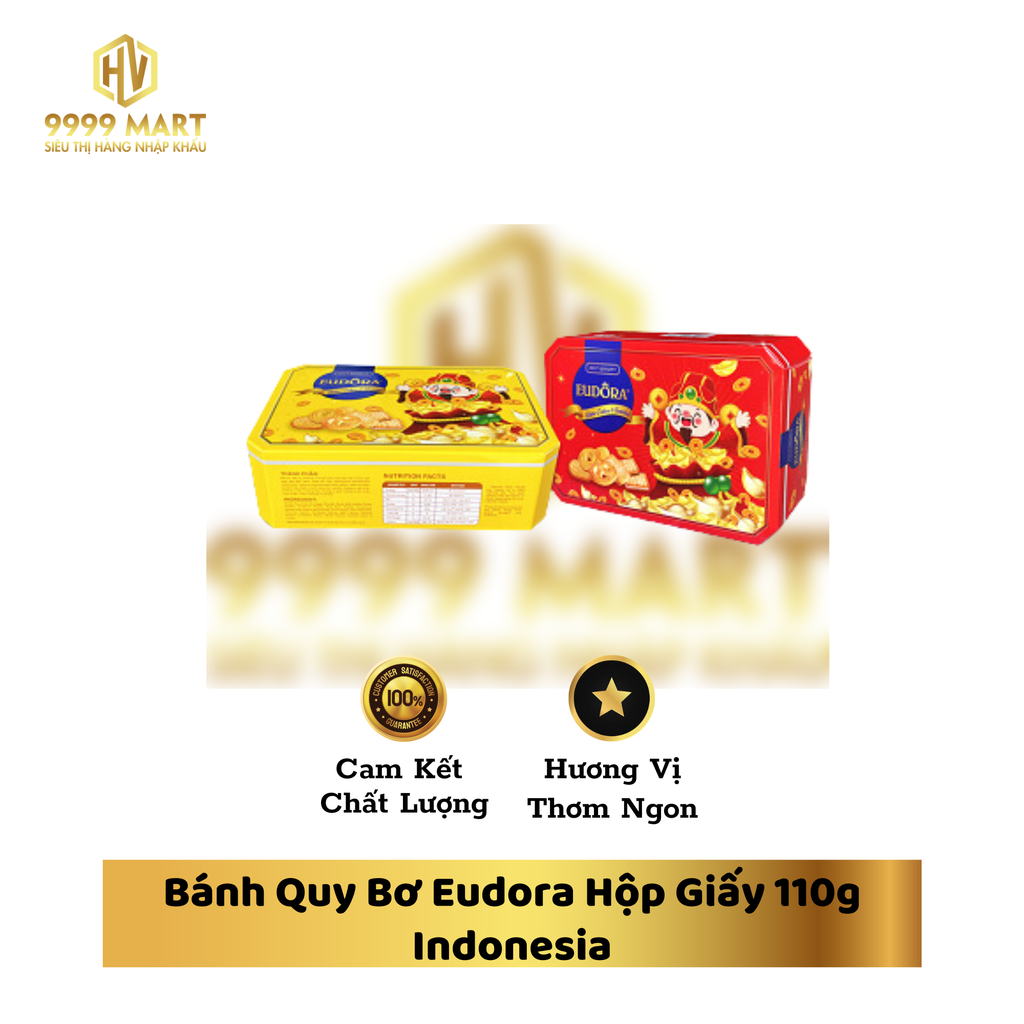 Bánh Quy Bơ Eudora Hộp Giấy 110g Indonesia