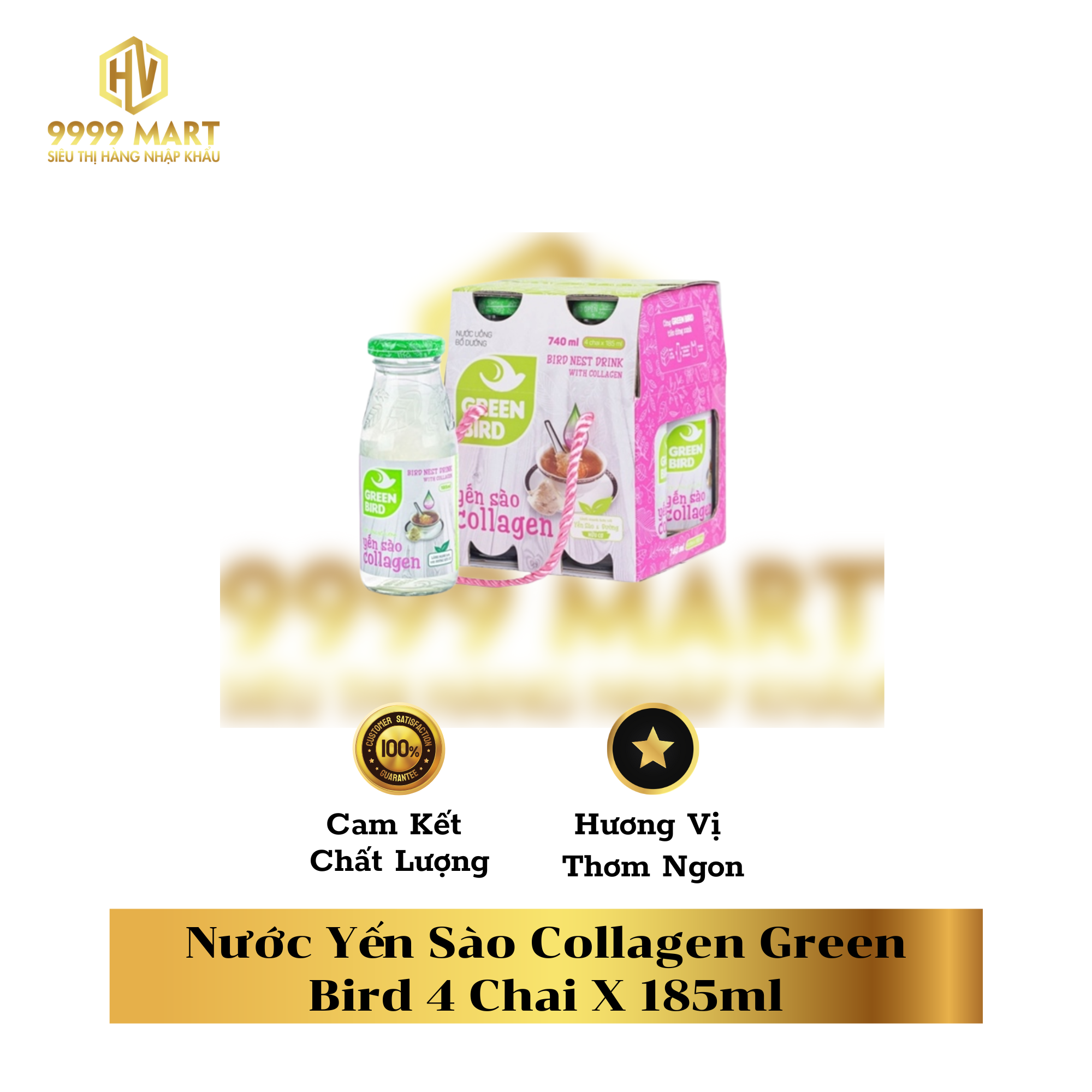 Nước Yến Sào Collagen Green Bird 4 Chai X 185ml