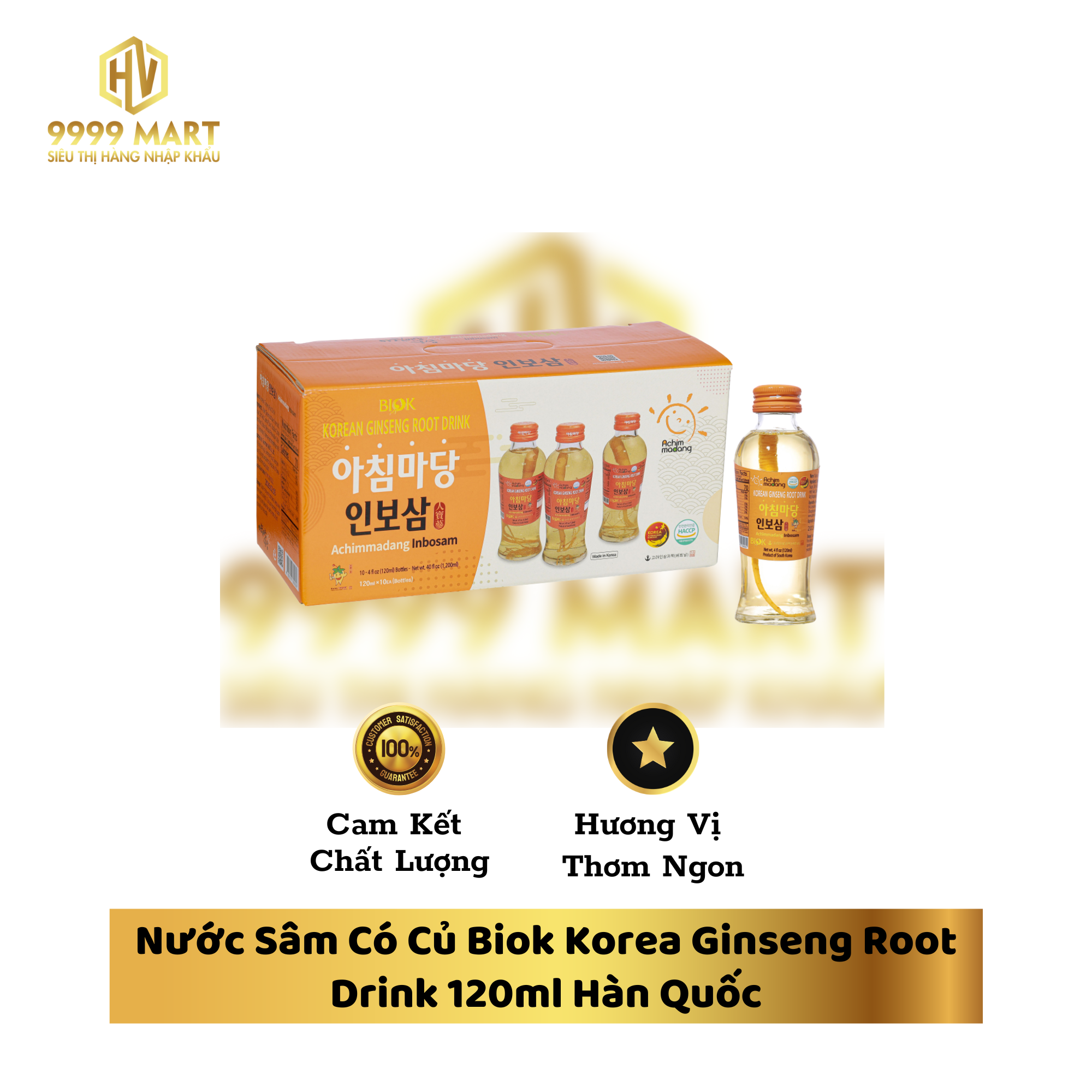 Nước Sâm Có Củ Biok Korea Ginseng Root Drink 120ml Hàn Quốc
