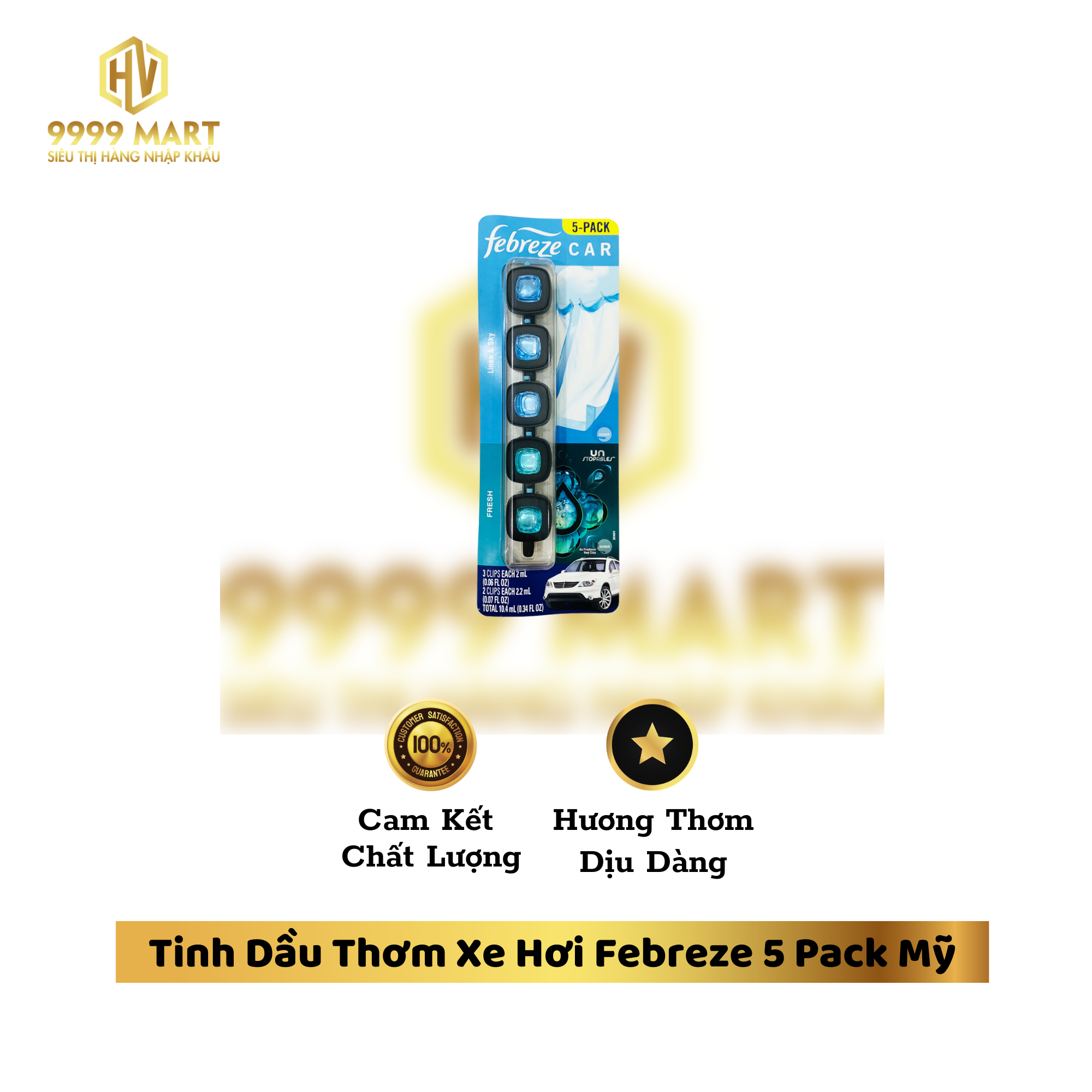 Tinh Dầu Thơm Xe Hơi Febreze 5 Pack Mỹ