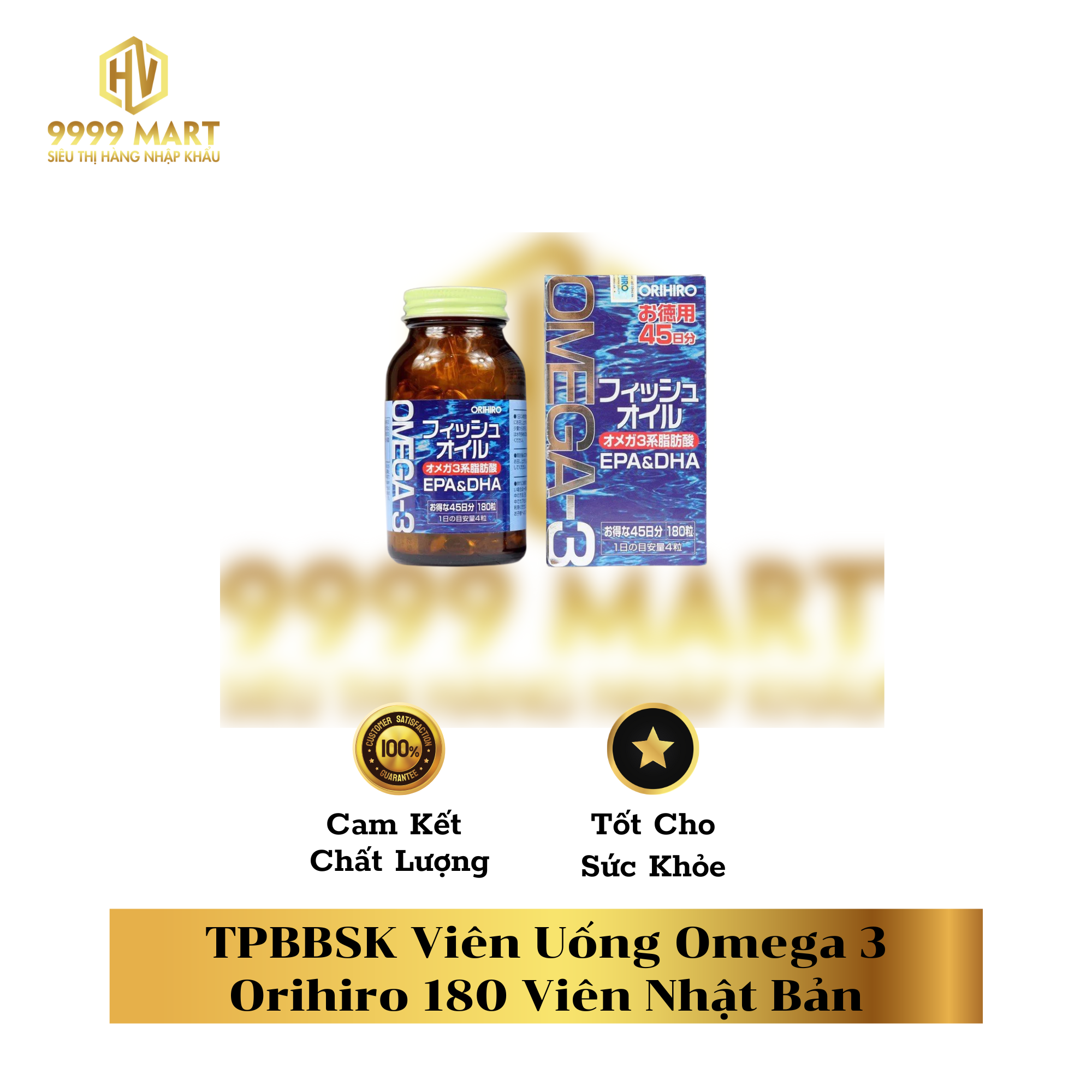 TPBBSK Viên Uống Omega 3 Orihiro 180 Viên Nhật Bản