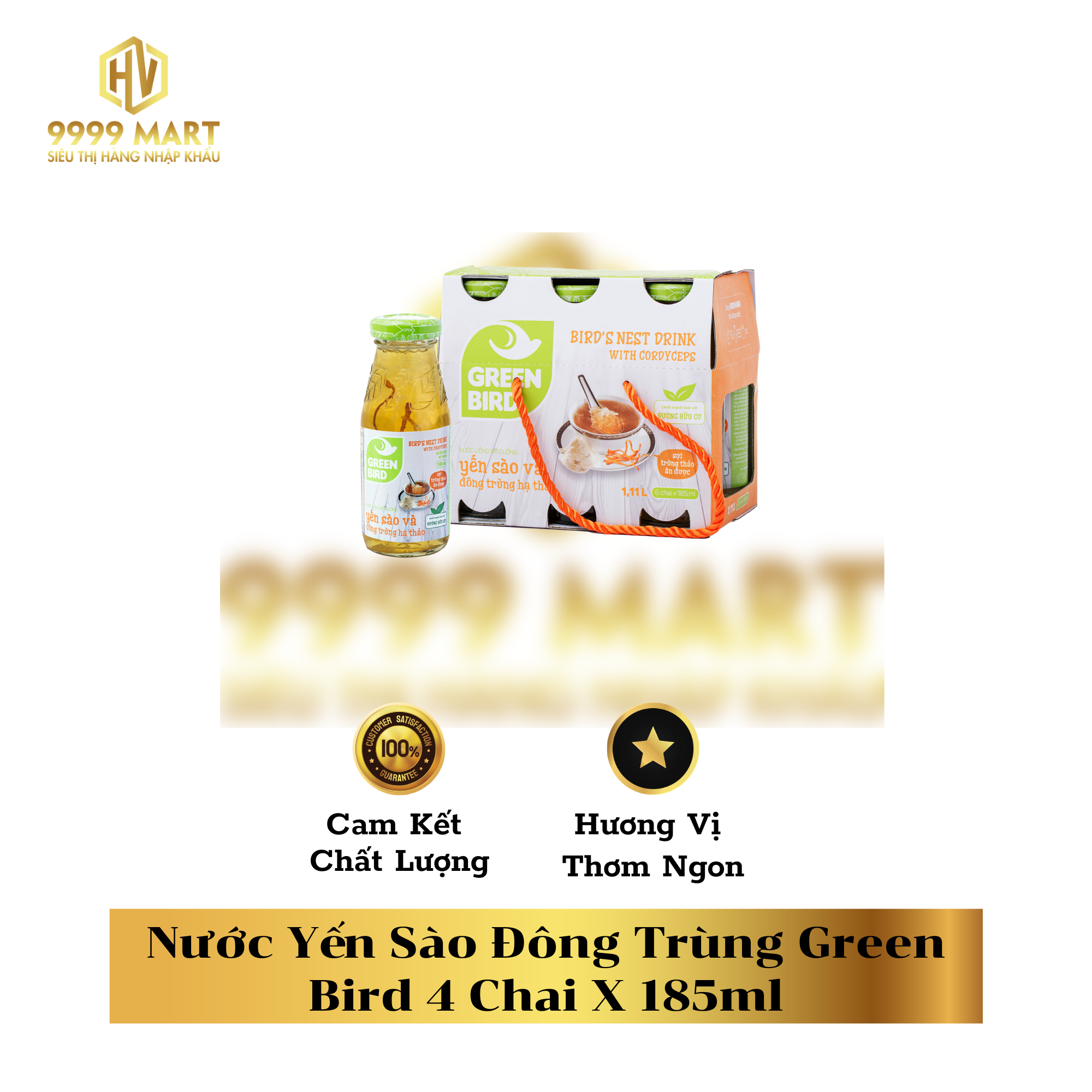 Nước Yến Sào Đông Trùng Green Bird 4 Chai X 185ml