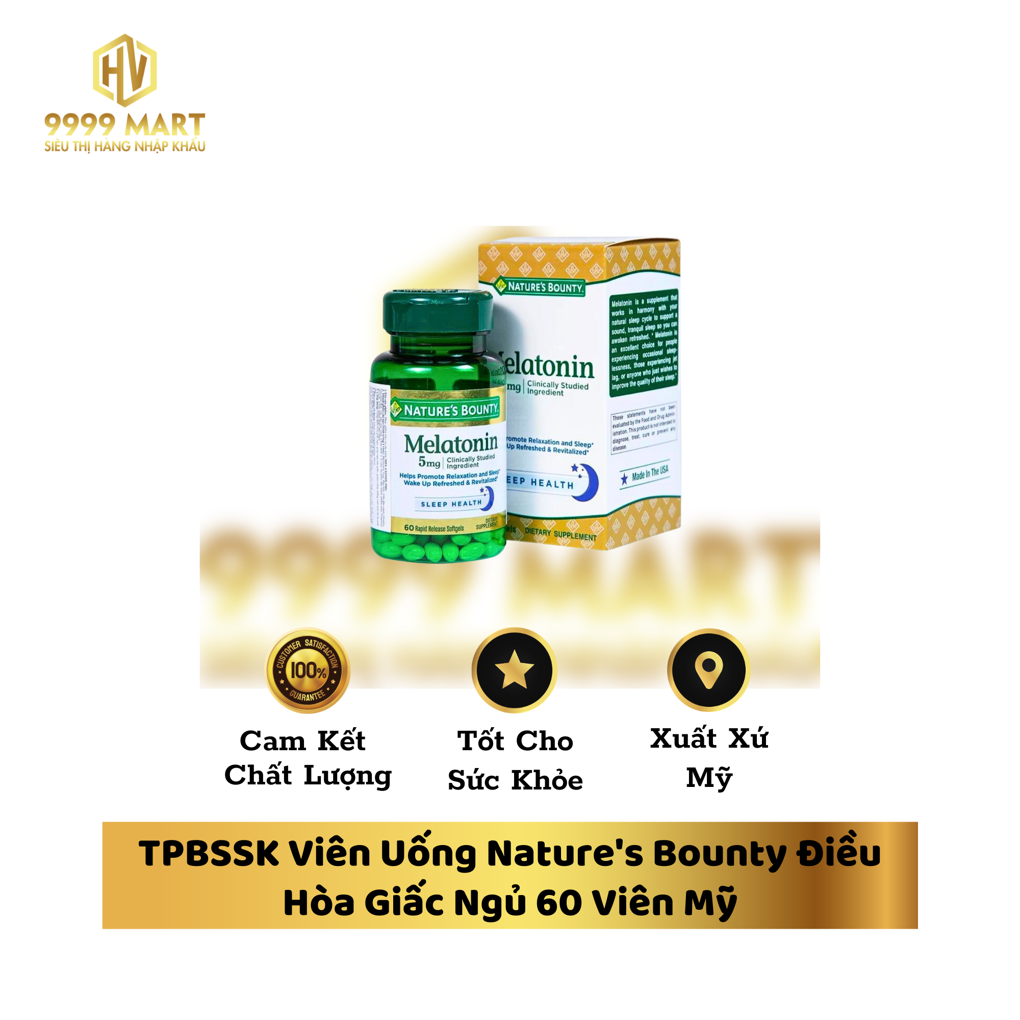 TPBSSK Viên Uống Nature's Bounty Điều Hòa Giấc Ngủ 60 Viên Mỹ
