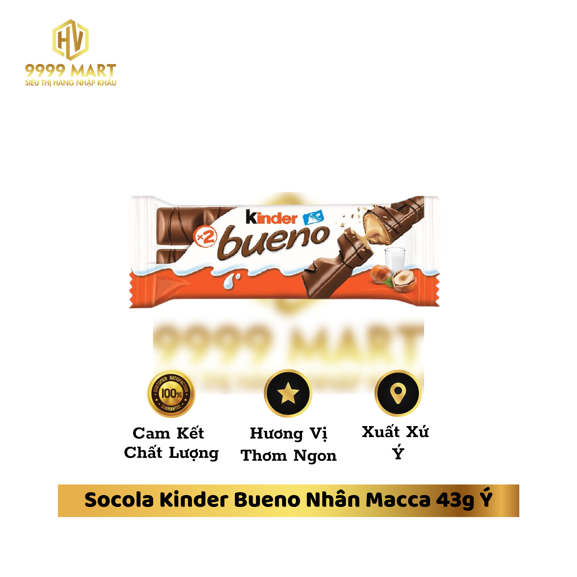 Socola Kinder Bueno Nhân Macca 43g Ý