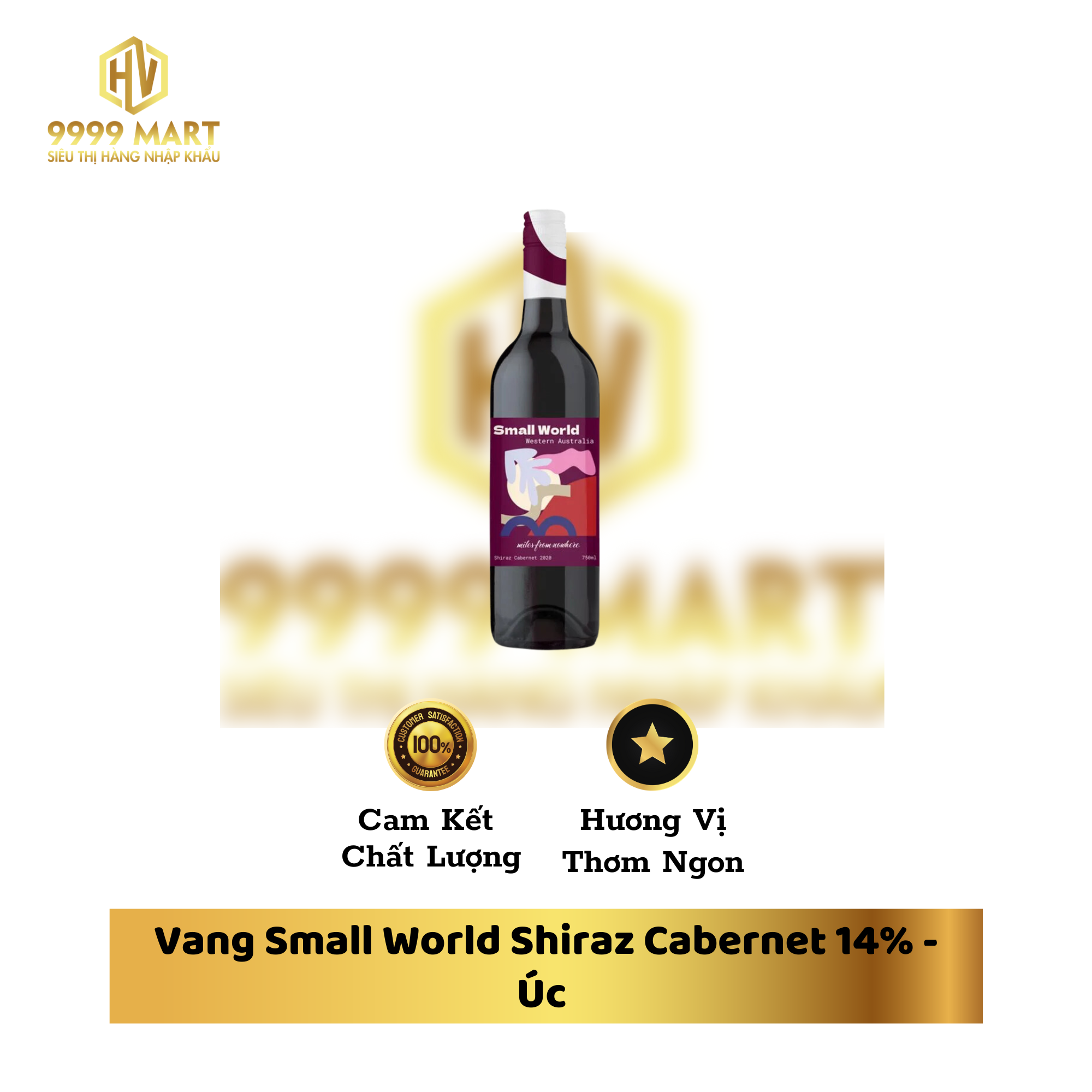 Vang Small World Shiraz Cabernet 14% Úc