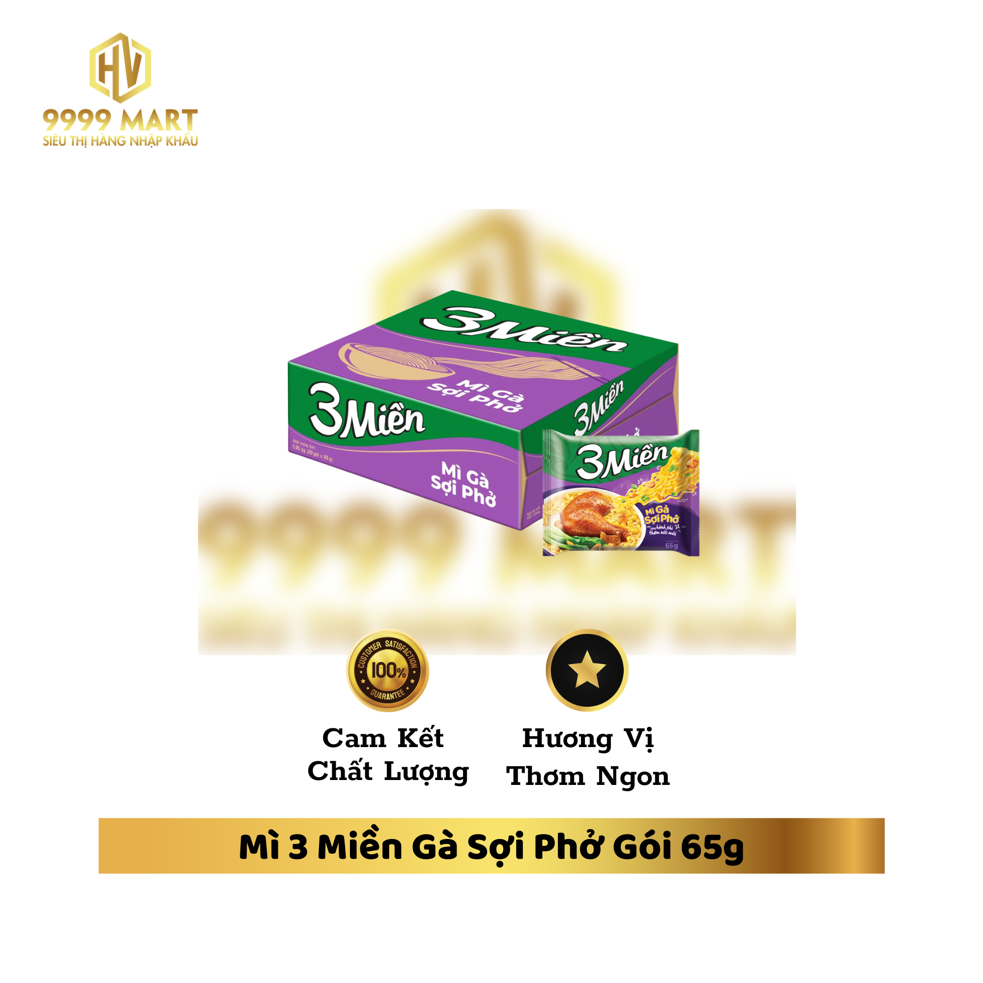 Mì 3 Miền Gà Sợi Phở Gói 65g