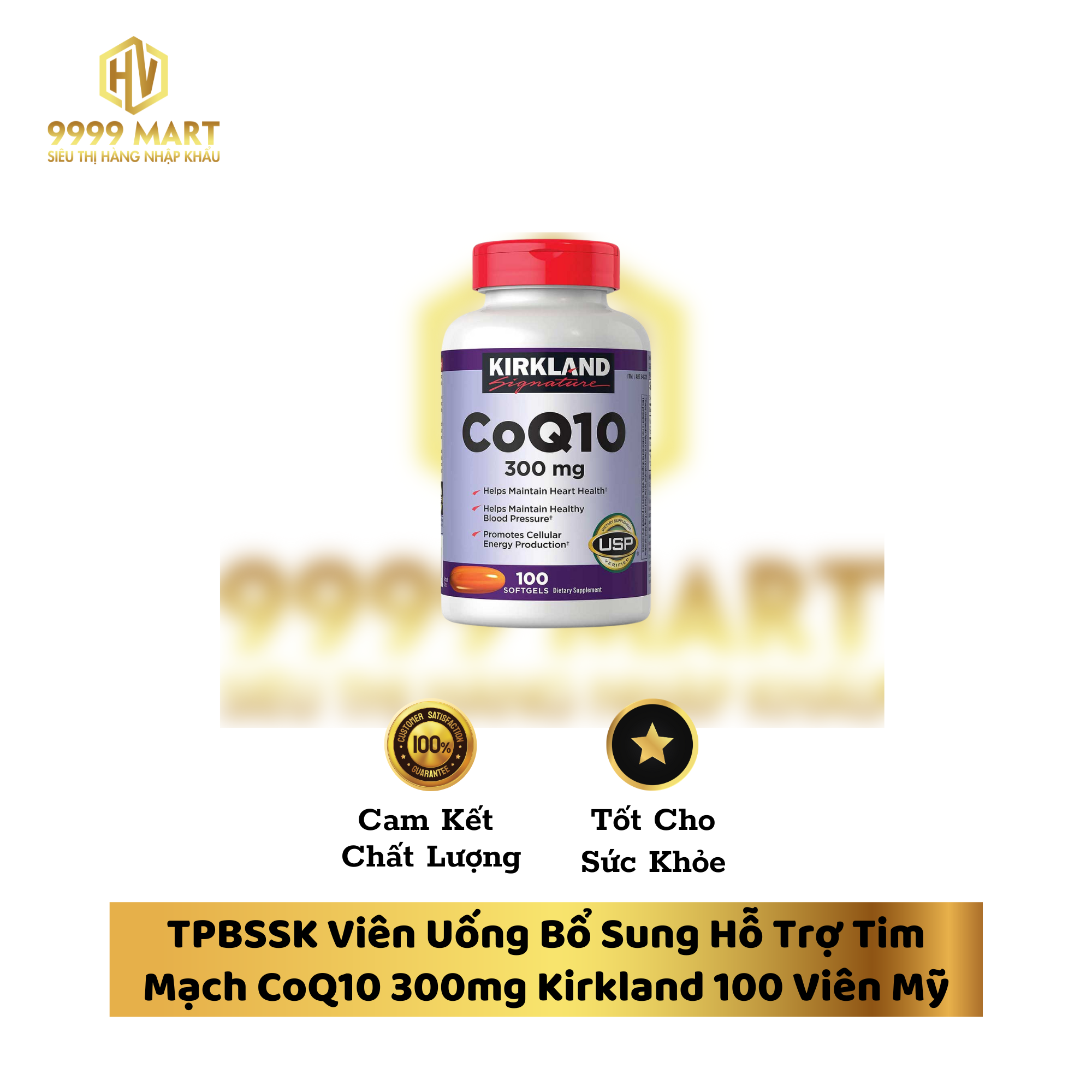 TPBSSK Viên Uống Bổ Sung Hỗ Trợ Tim Mạch CoQ10 300mg Kirkland 100 Viên Mỹ