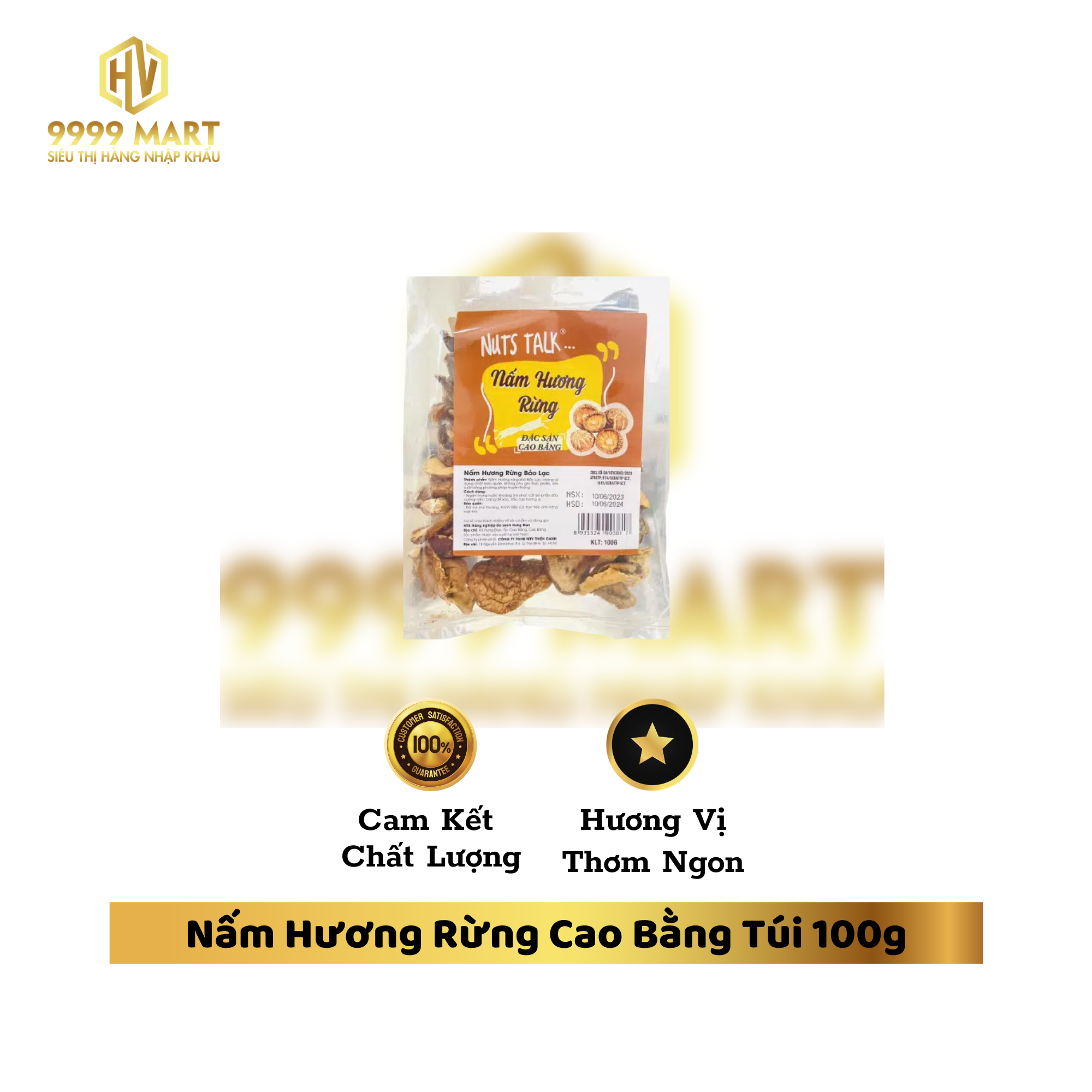 Nấm Hương Rừng Cao Bằng Túi 100g