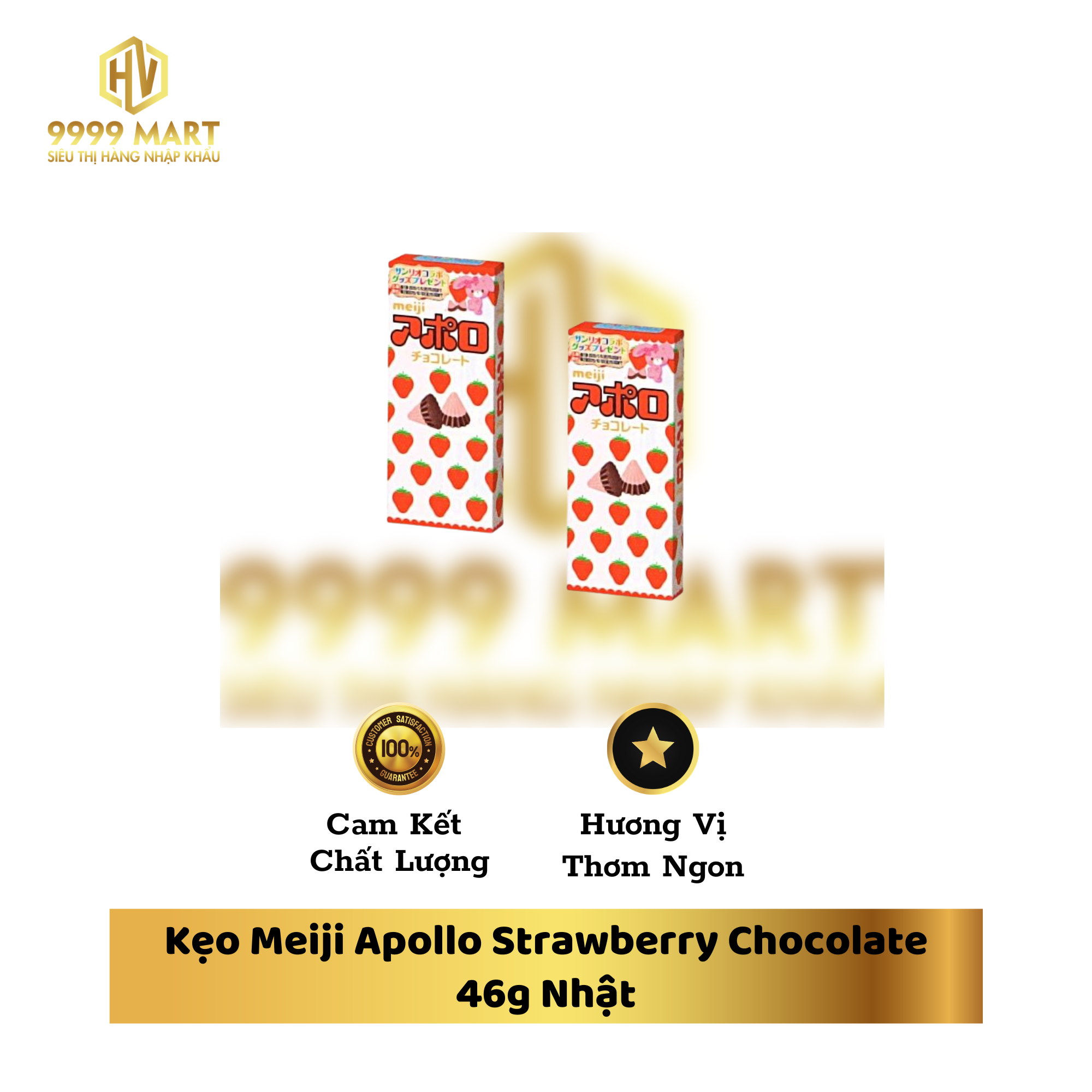 Kẹo Meiji Apollo Strawberry Chocolate 46g Nhật