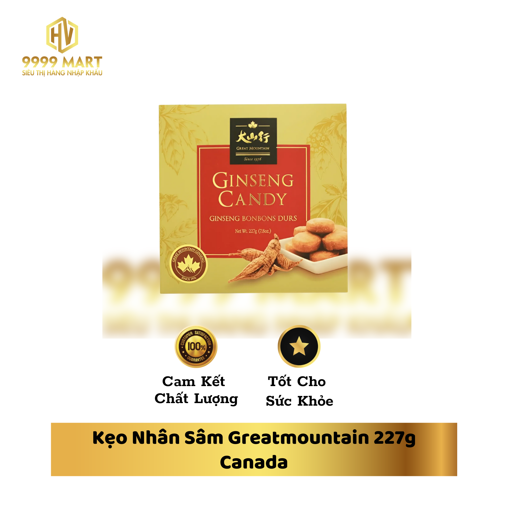 Kẹo Nhân Sâm Greatmountain 227g Canada
