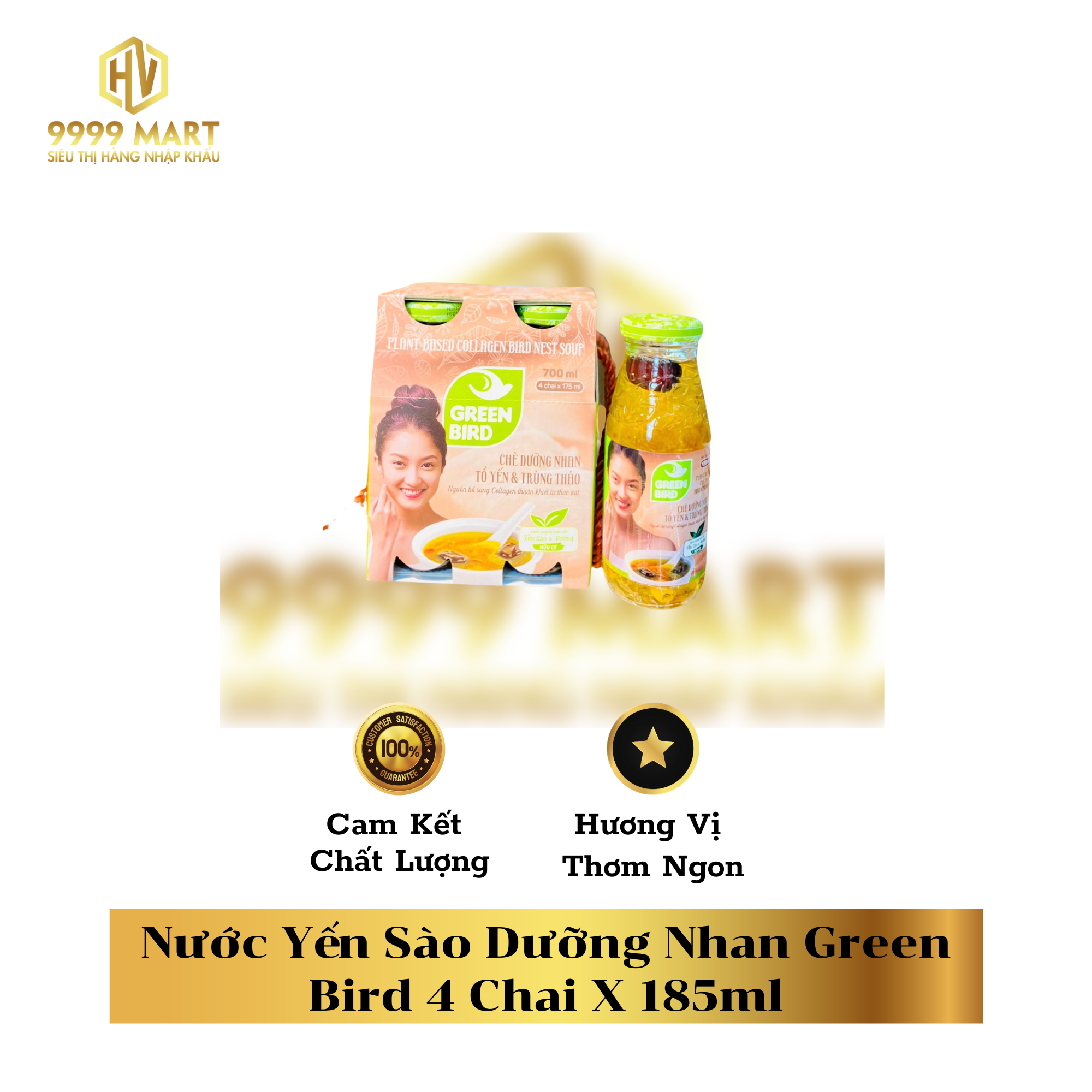 Nước Yến Sào Dưỡng Nhan Green Bird 4 Chai X 185ml