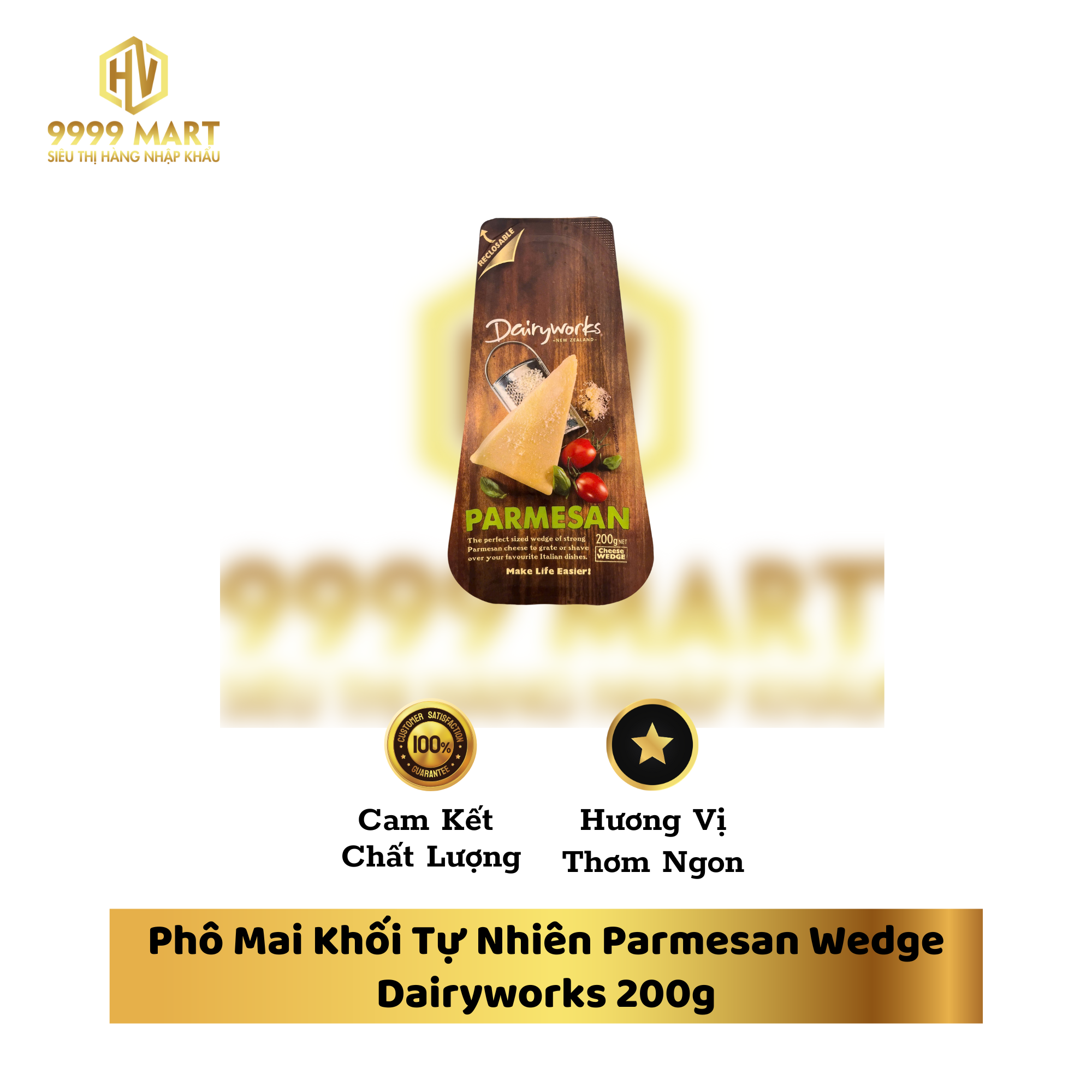 Phô Mai Khối Tự Nhiên Parmesan Wedge Dairyworks 200g