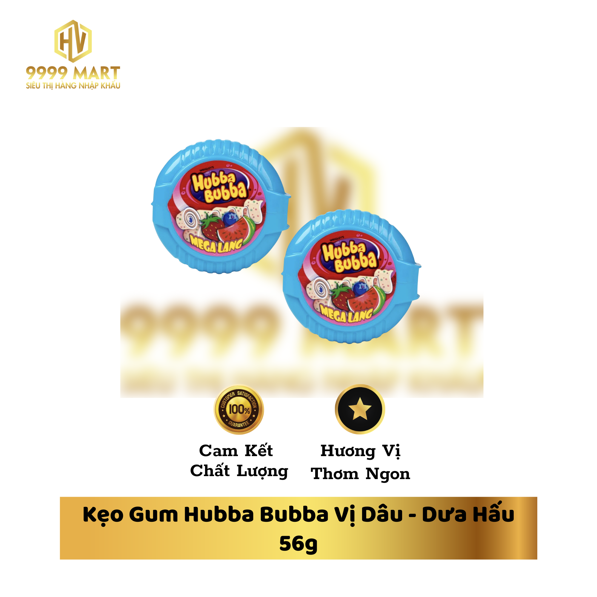 Kẹo Gum Hubba Bubba Vị Dâu - Dưa Hấu 56g