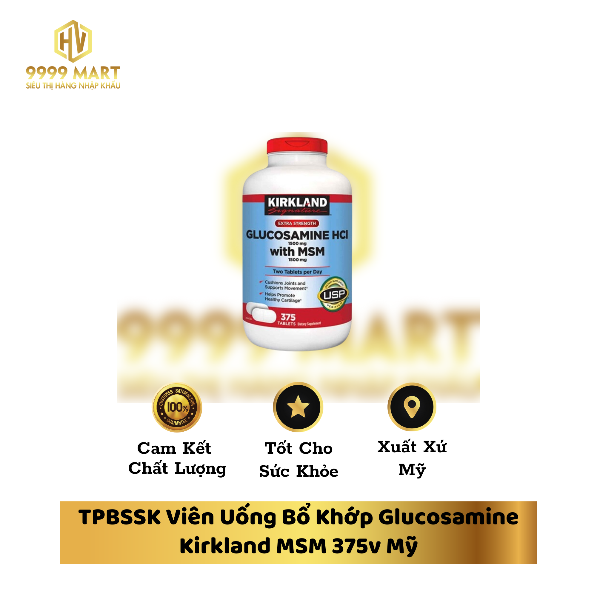 TPBSSK Viên Uống Bổ Khớp Glucosamine Kirkland MSM 375v Mỹ