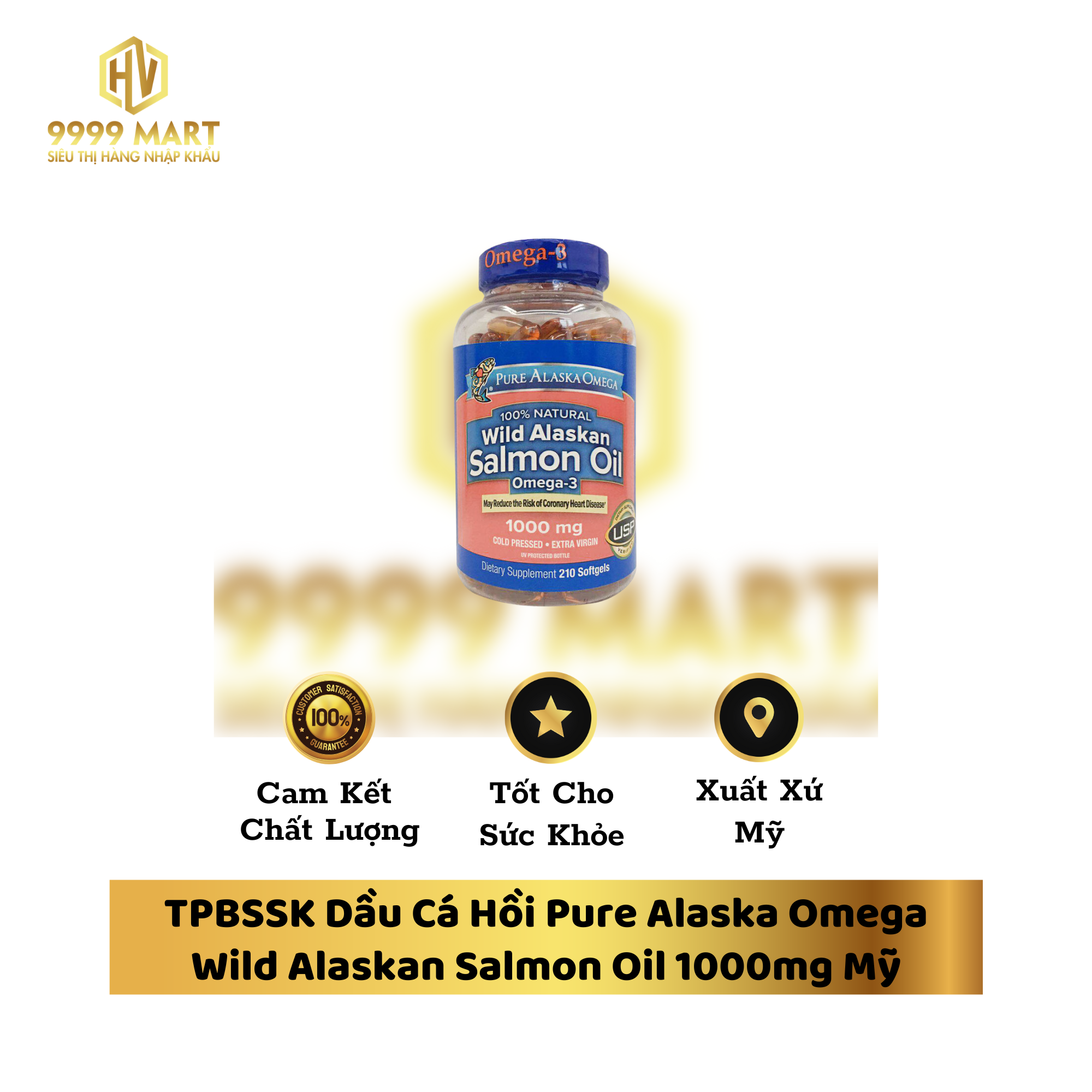 TPBSSK Dầu Cá Hồi Pure Alaska Omega Wild Alaskan Salmon Oil 1000mg Mỹ