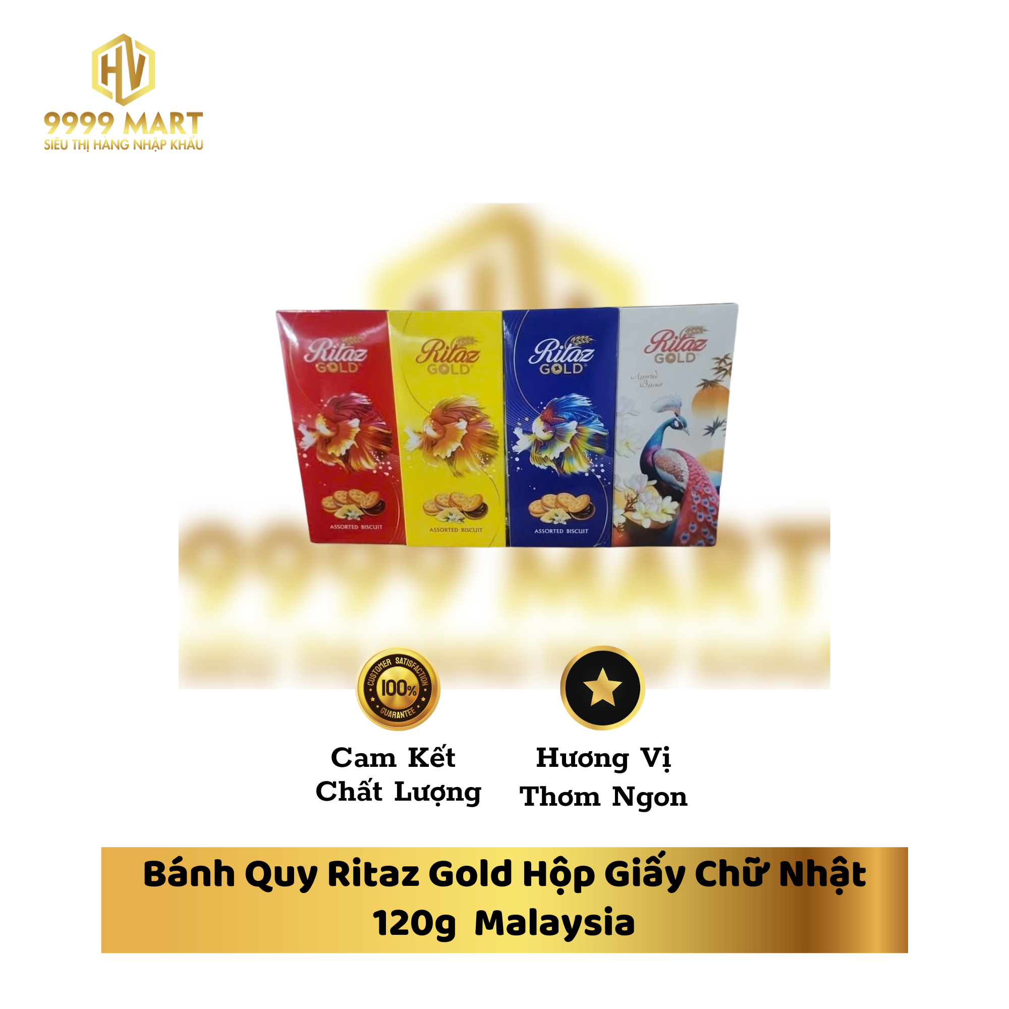 Bánh Quy Ritaz Gold Hộp Giấy Chữ Nhật 120g Malaysia